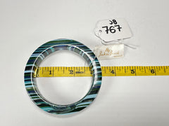 Jackie Brazil "Cat Eye" Liquorice Allsorts with Cat Eye Blue Mix 1.3cm Resin Bangle ( B1034 )