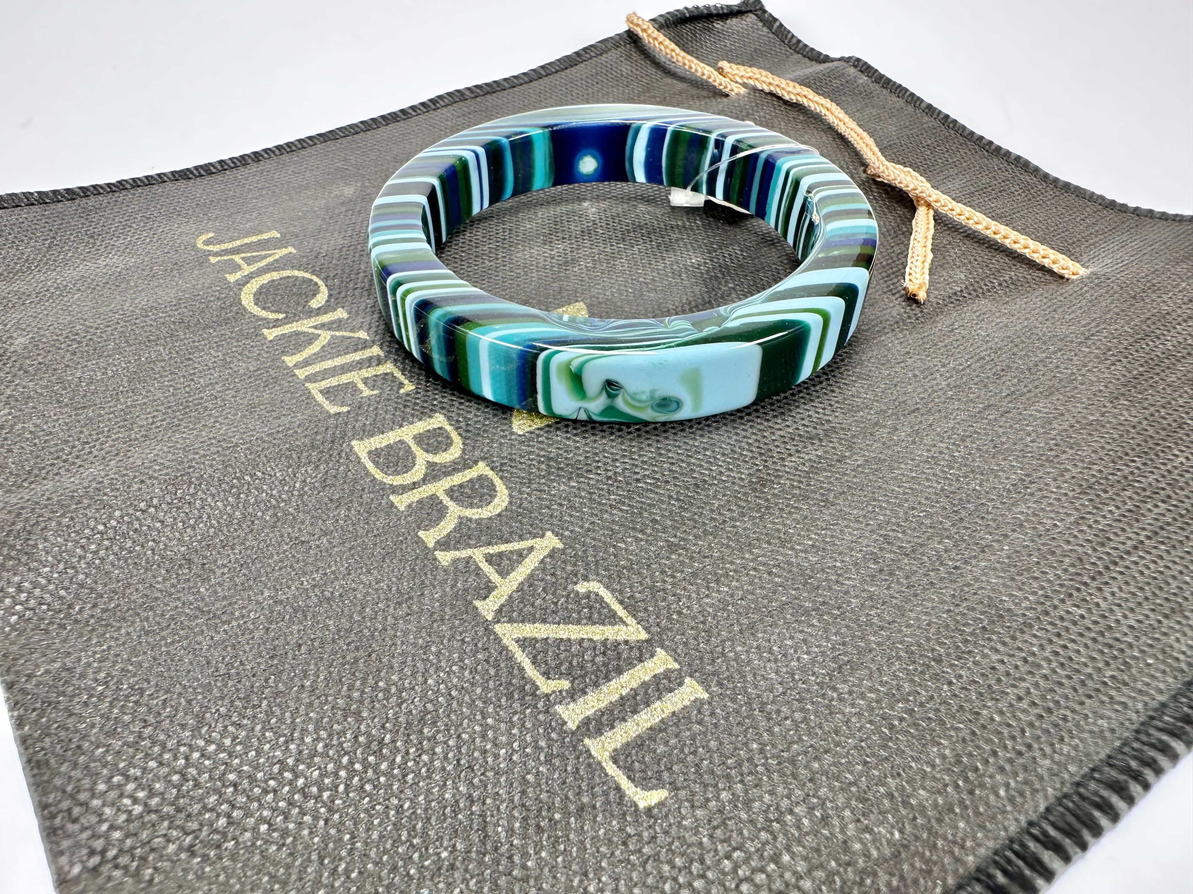 Jackie Brazil "Cat Eye" Liquorice Allsorts with Cat Eye Blue Mix 1.3cm Resin Bangle ( B1034 )