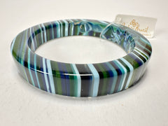 Jackie Brazil "Cat Eye" Liquorice Allsorts with Cat Eye Blue Mix 1.3cm Resin Bangle ( B1034 )