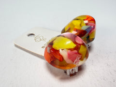 Jackie Brazil "Moda" Cascade  Abstract Clip On Resin Earrings ( E2962 )