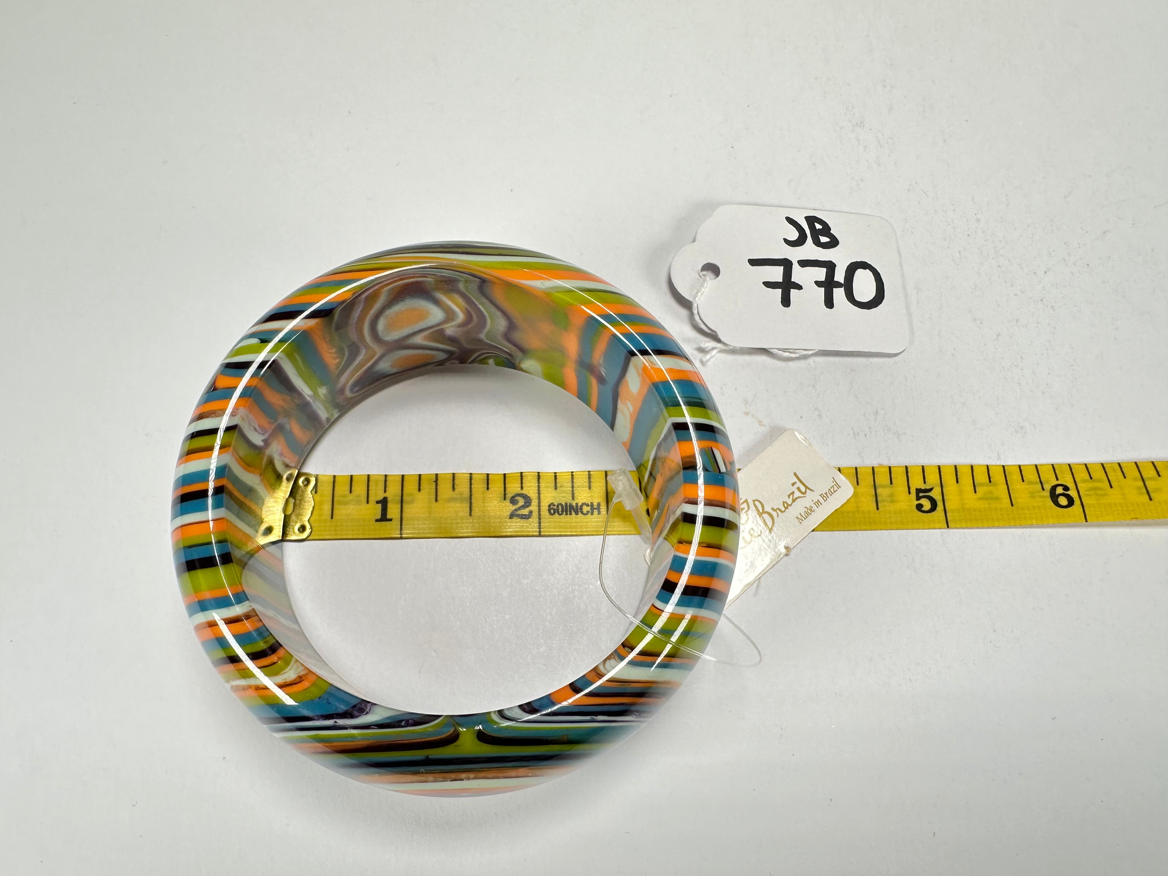 Jackie Brazil "All Sorts "Liquorice w/Cat Eye Winter Mix 3.4cm Bangle ( B2444 )
