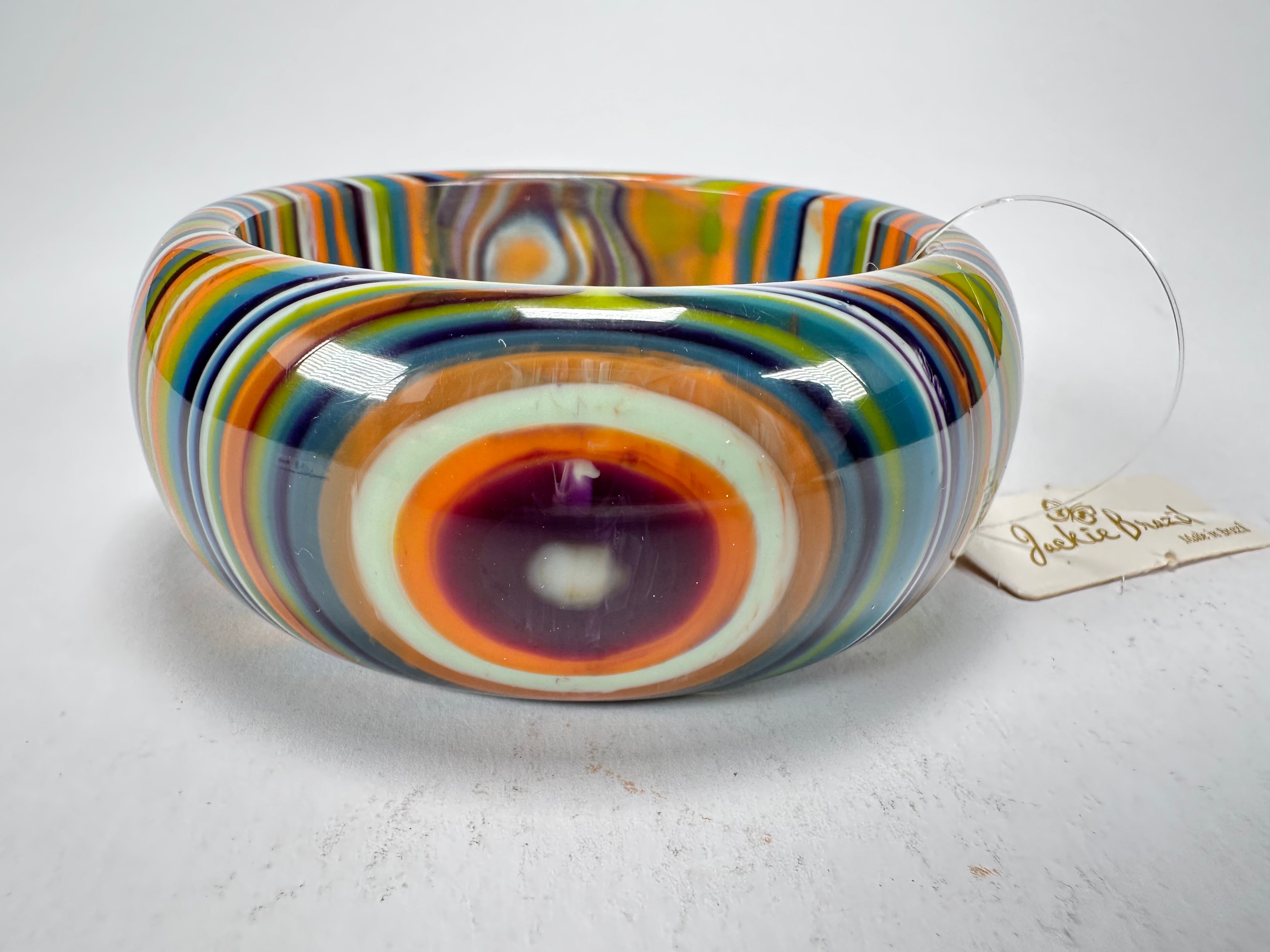 Jackie Brazil "All Sorts "Liquorice w/Cat Eye Winter Mix 3.4cm Bangle ( B2444 )