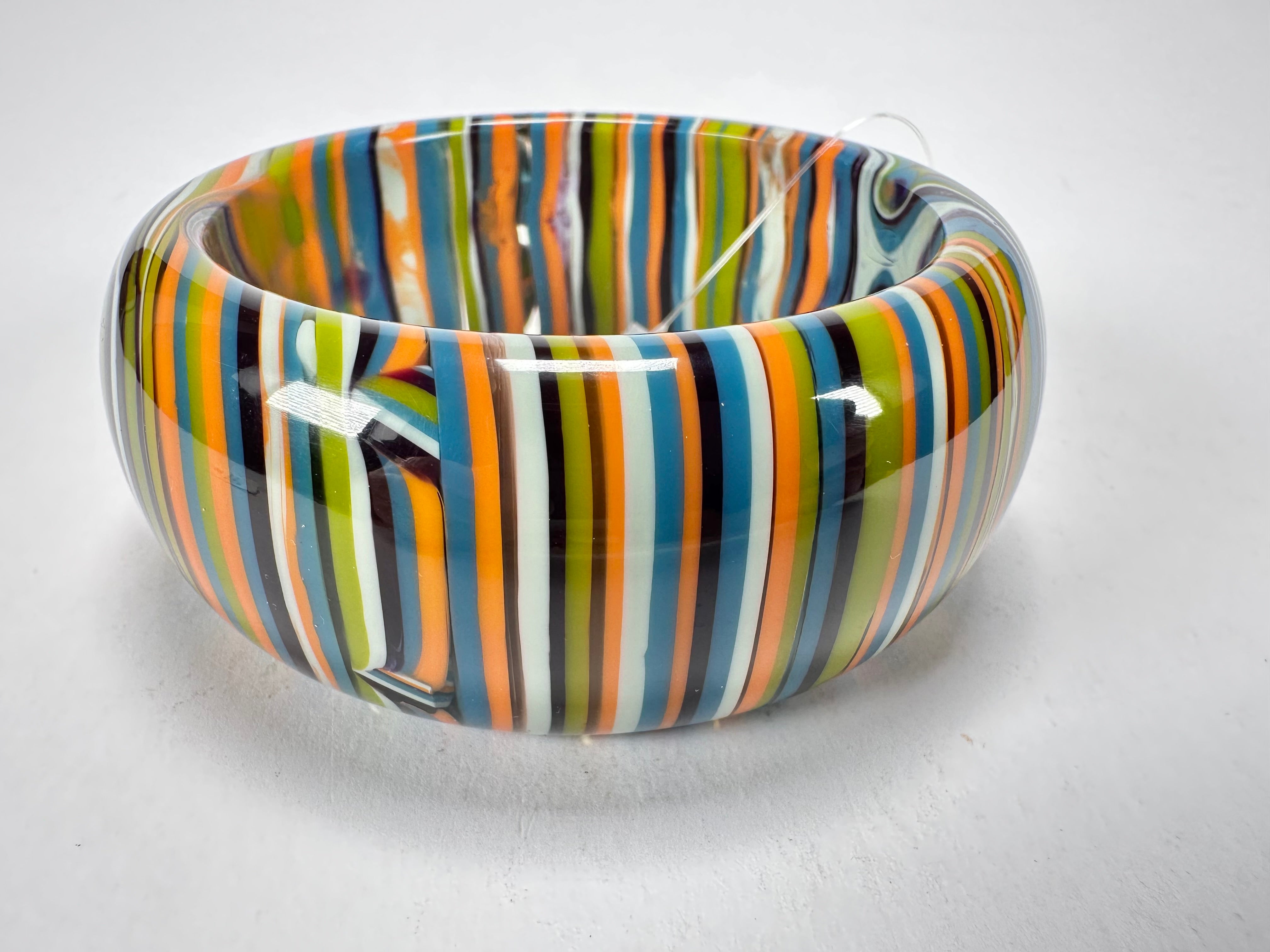 Jackie Brazil "All Sorts "Liquorice w/Cat Eye Winter Mix 3.4cm Bangle ( B2444 )