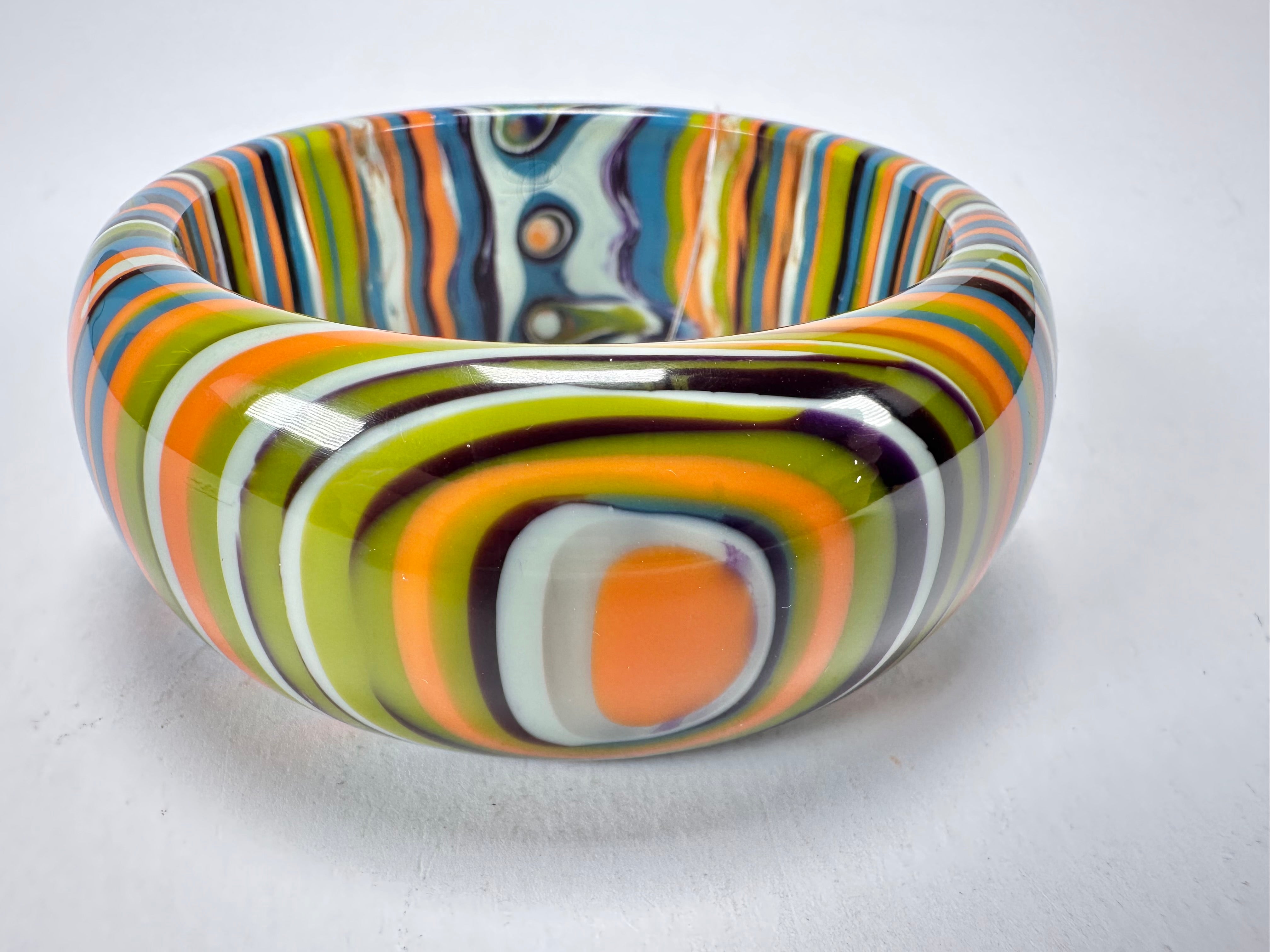 Jackie Brazil "All Sorts "Liquorice w/Cat Eye Winter Mix 3.4cm Bangle ( B2444 )