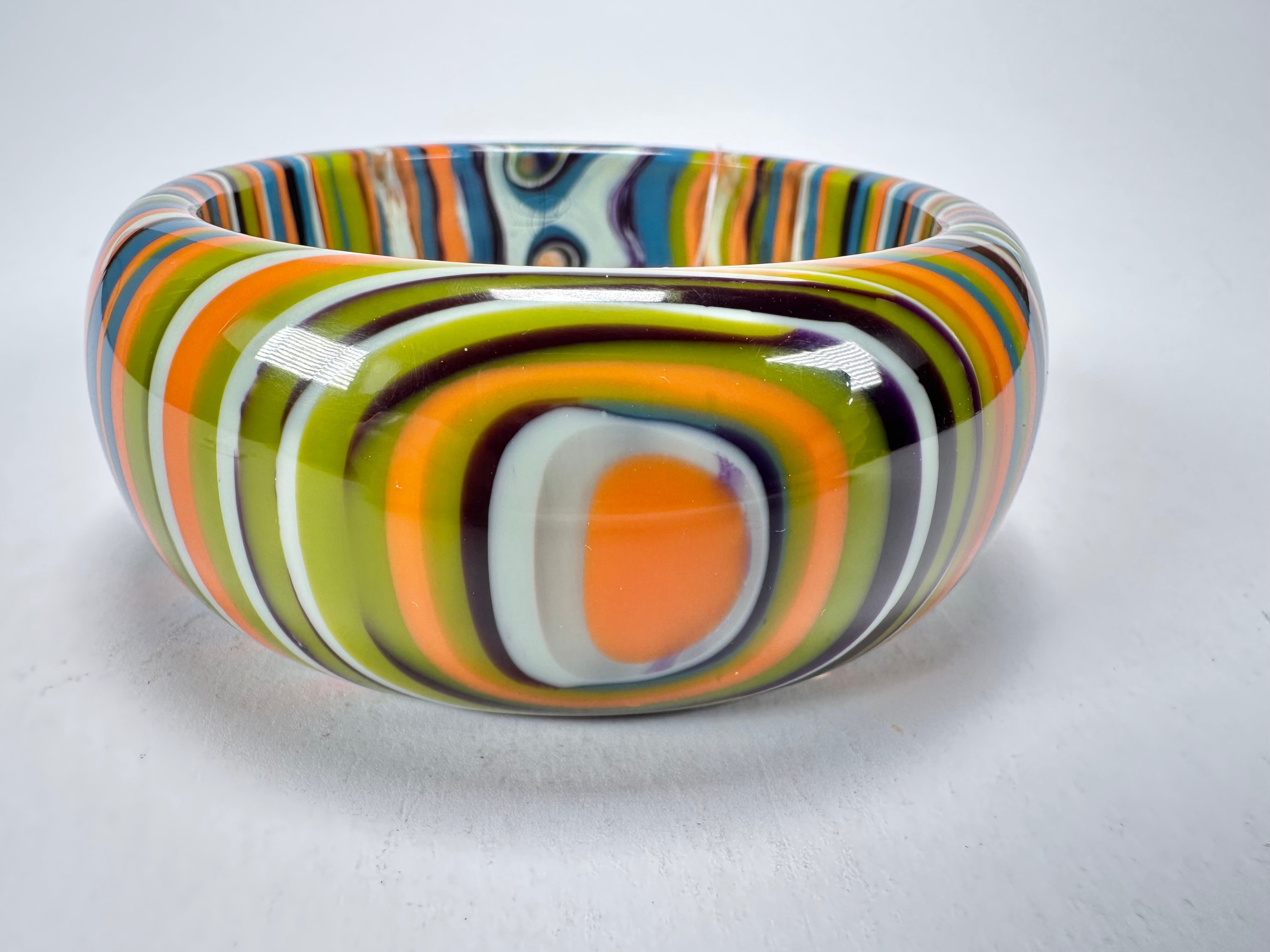 Jackie Brazil "All Sorts "Liquorice w/Cat Eye Winter Mix 3.4cm Bangle ( B2444 )