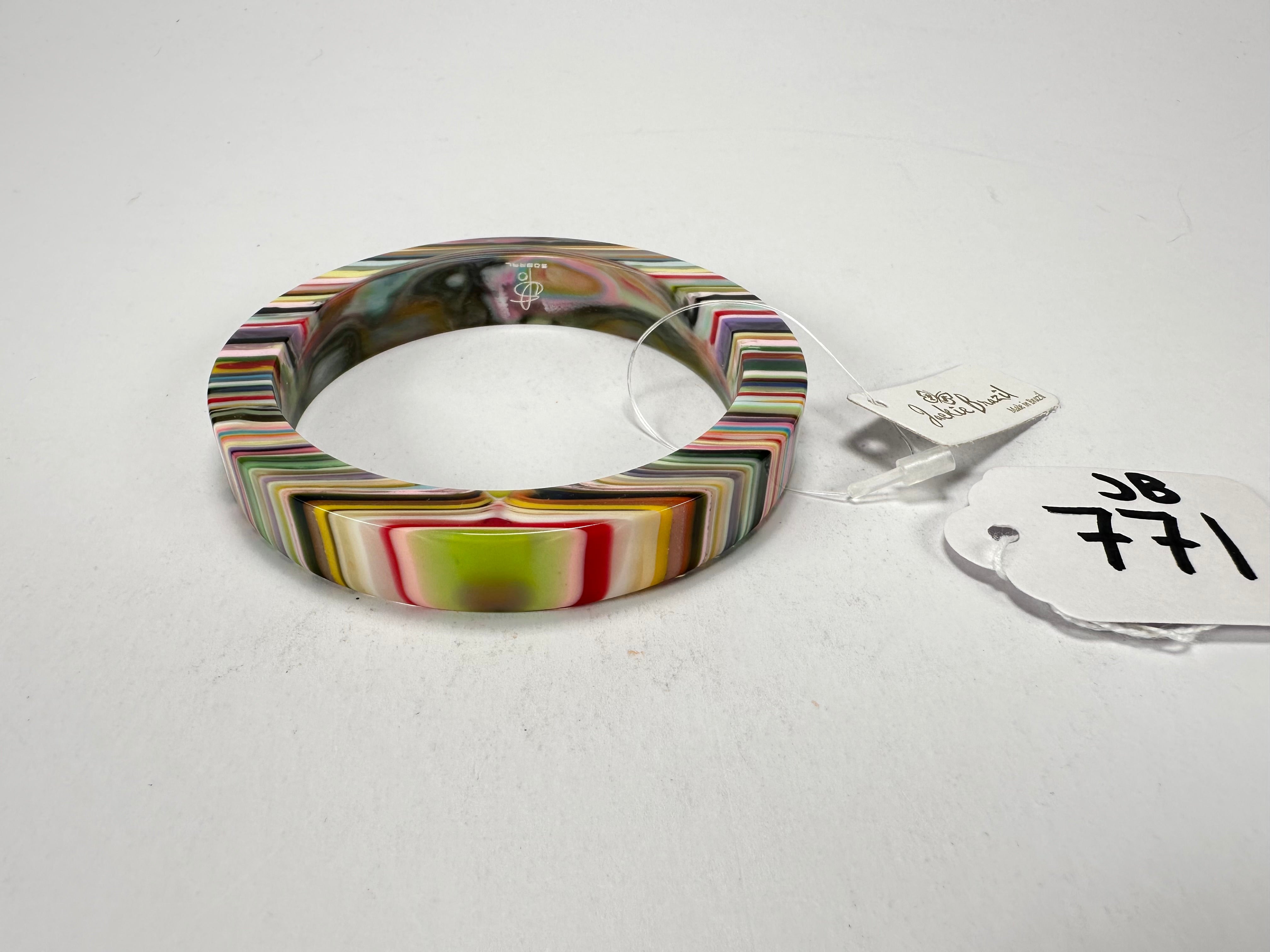Jackie Brazil "Cat Eye" Liquorice Allsorts with Cat Eye Mix Colours 1.3cm Resin Bangle ( B1034 )