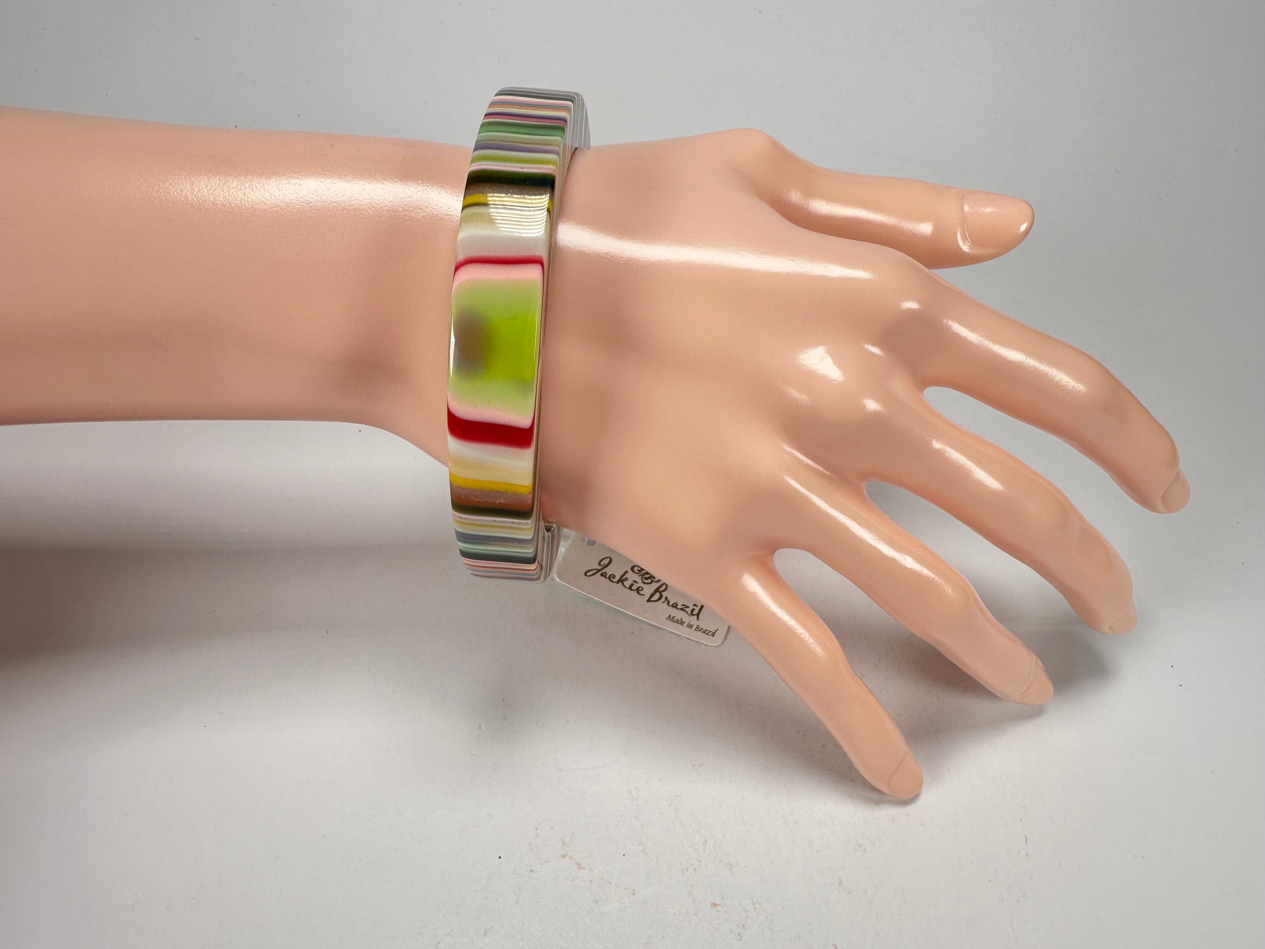 Jackie Brazil "Cat Eye" Liquorice Allsorts with Cat Eye Mix Colours 1.3cm Resin Bangle ( B1034 )