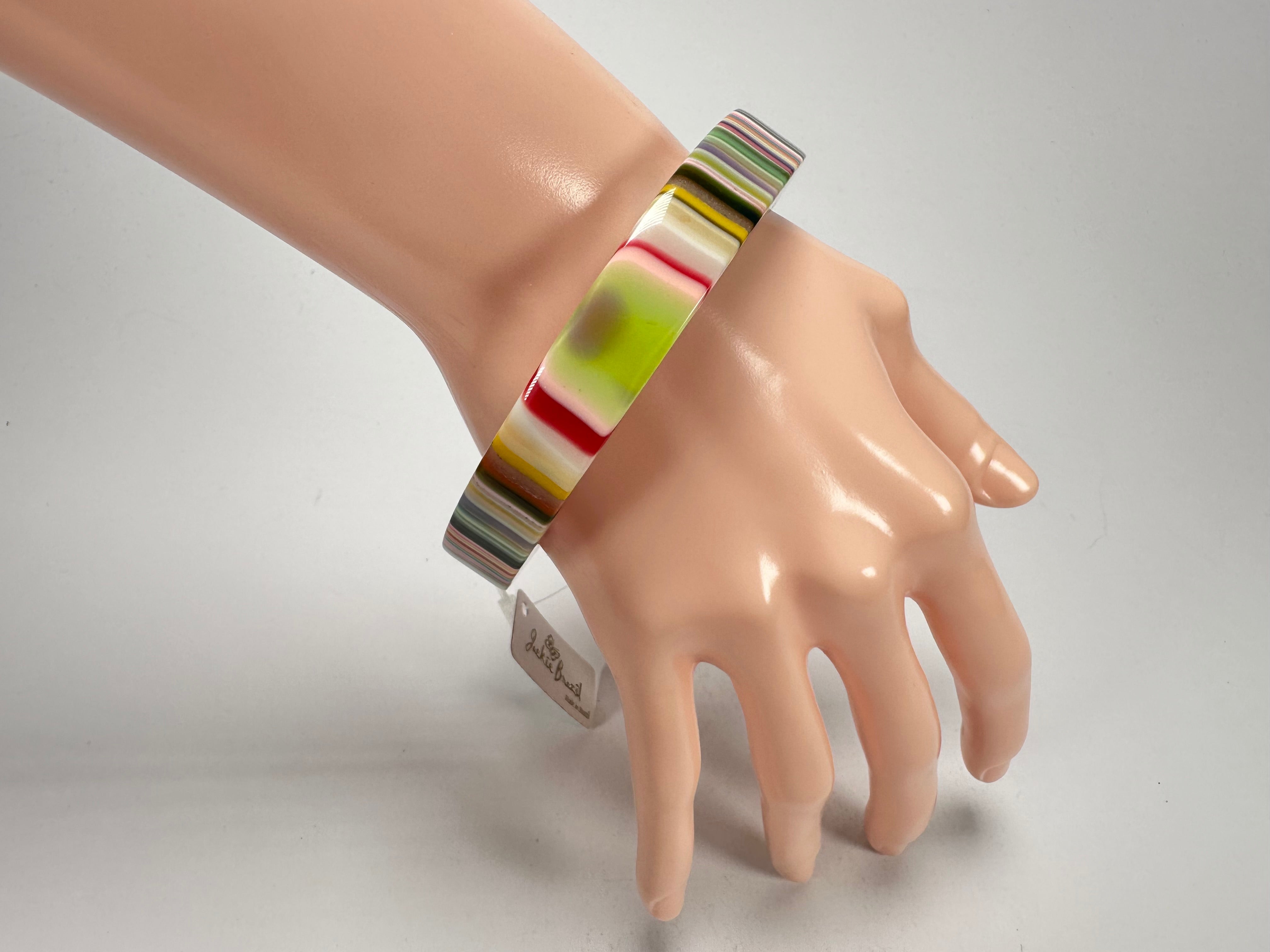 Jackie Brazil "Cat Eye" Liquorice Allsorts with Cat Eye Mix Colours 1.3cm Resin Bangle ( B1034 )