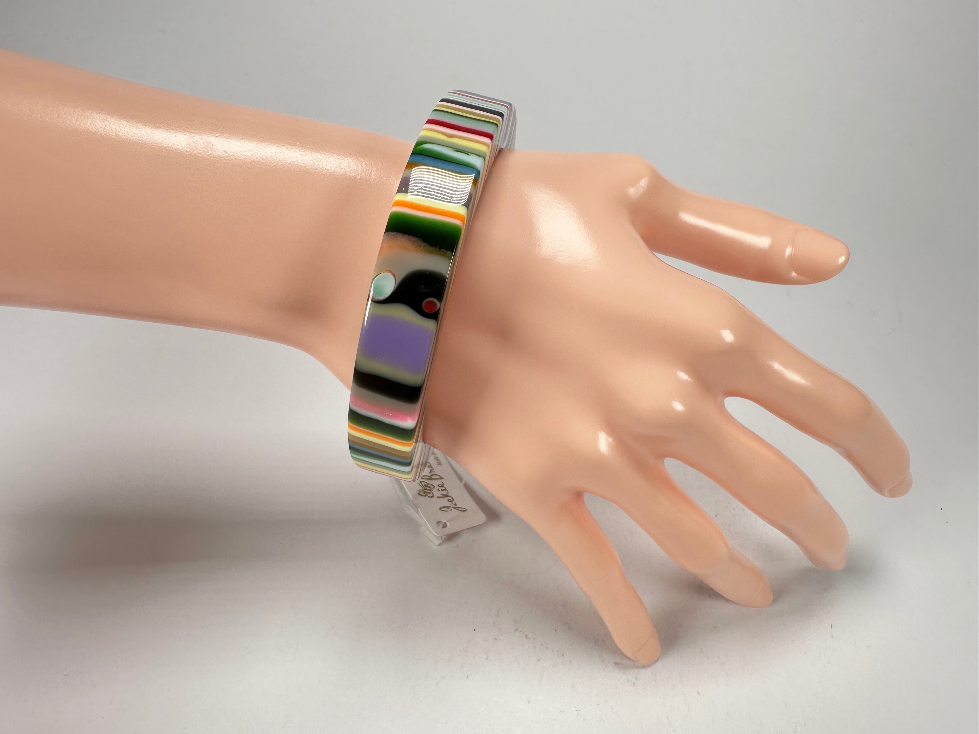 Jackie Brazil "Cat Eye" Liquorice Allsorts with Cat Eye Mix Colours 1.3cm Resin Bangle ( B1034 )