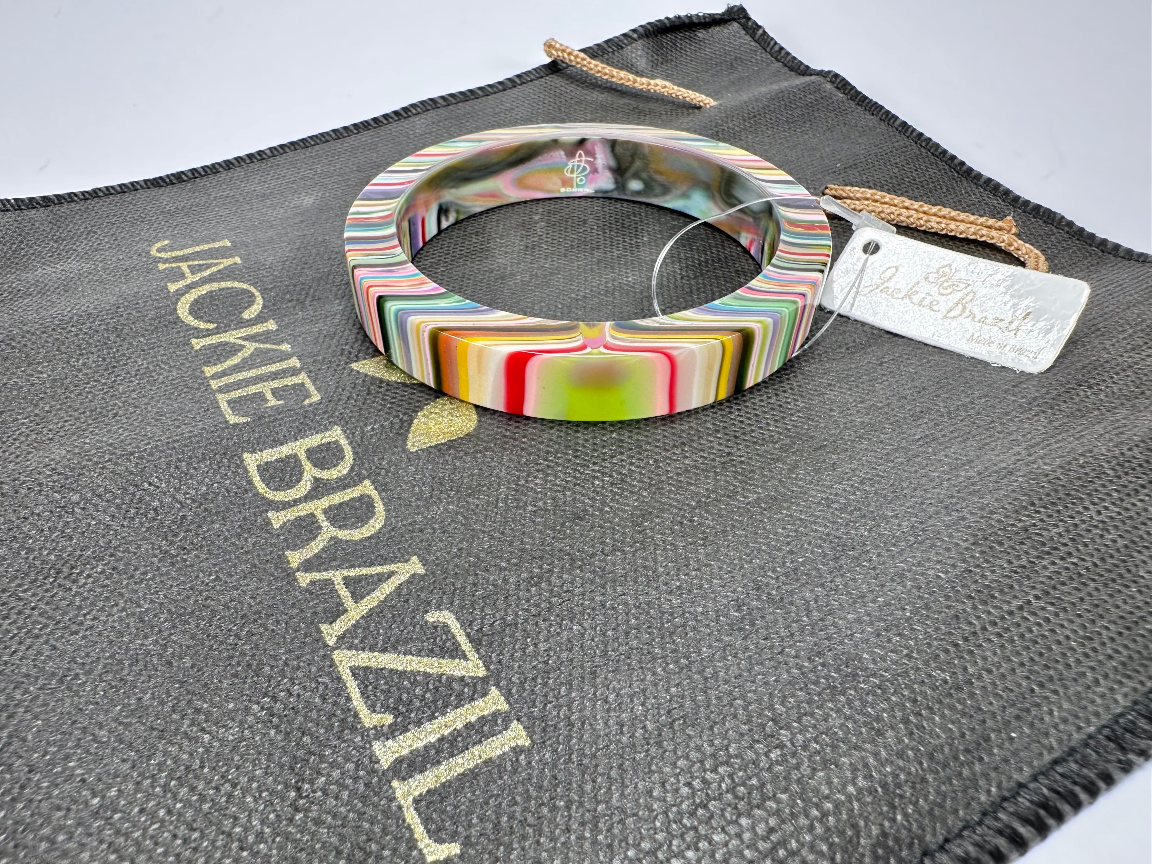 Jackie Brazil "Cat Eye" Liquorice Allsorts with Cat Eye Mix Colours 1.3cm Resin Bangle ( B1034 )
