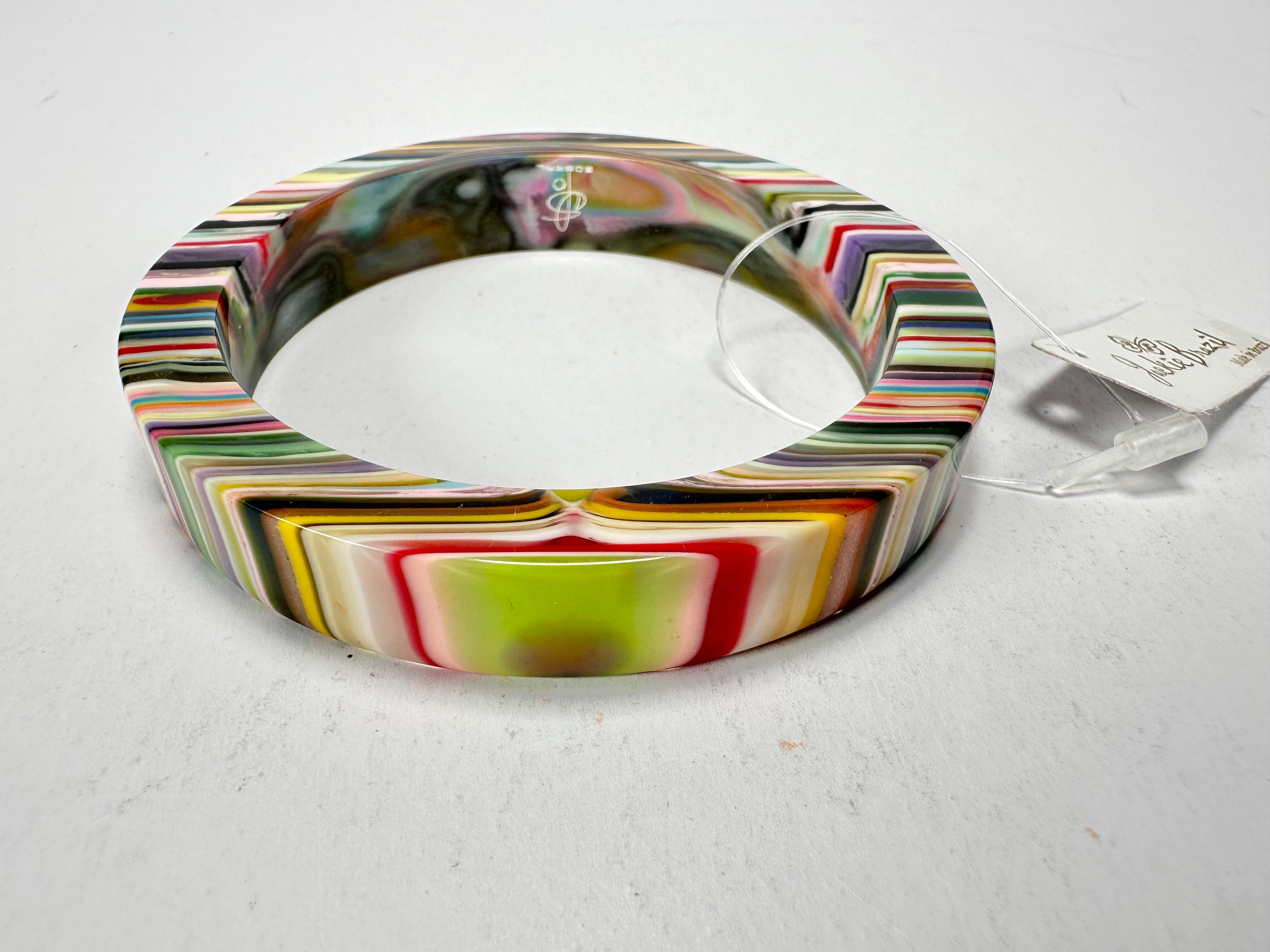 Jackie Brazil "Cat Eye" Liquorice Allsorts with Cat Eye Mix Colours 1.3cm Resin Bangle ( B1034 )