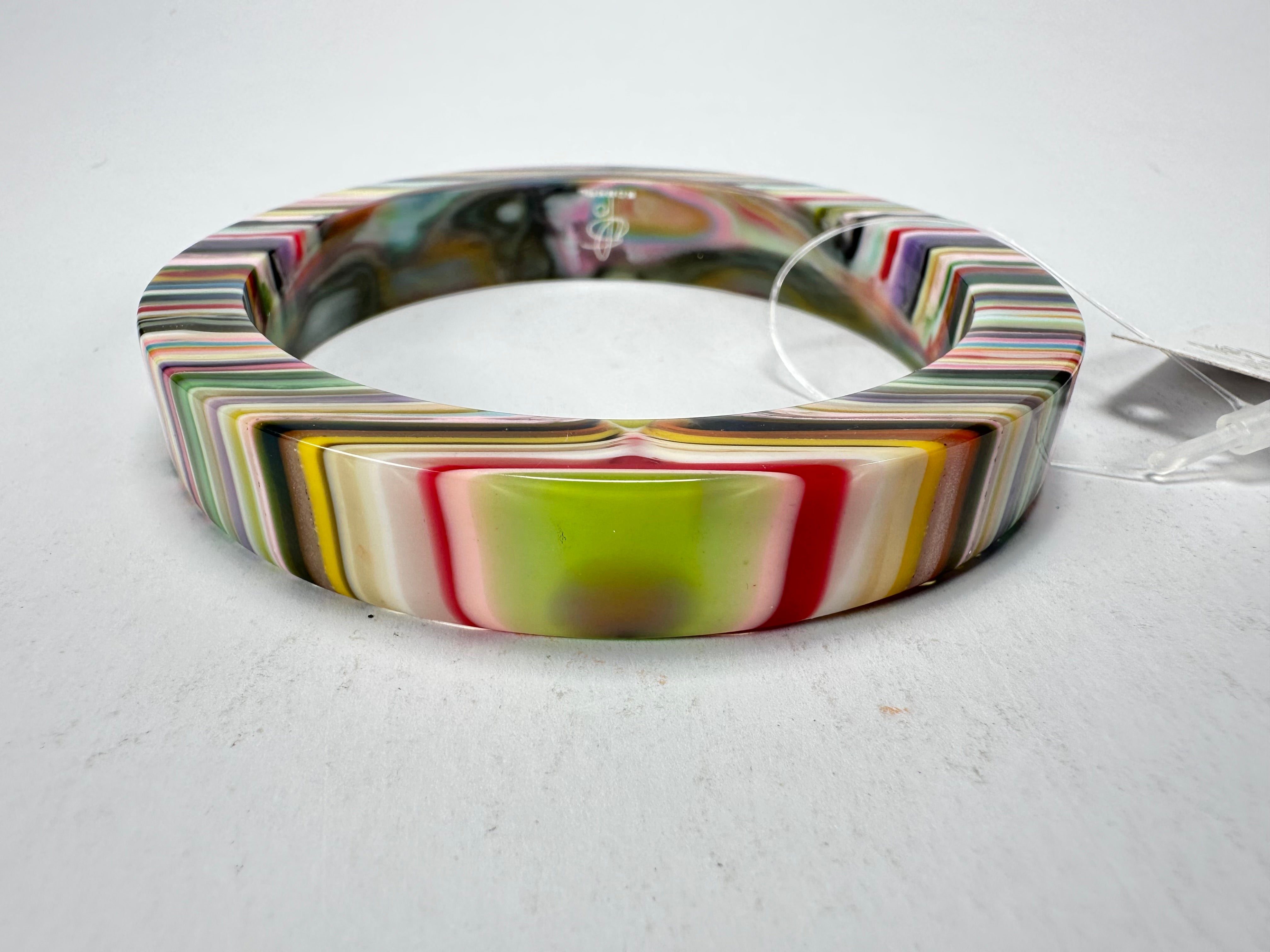 Jackie Brazil "Cat Eye" Liquorice Allsorts with Cat Eye Mix Colours 1.3cm Resin Bangle ( B1034 )