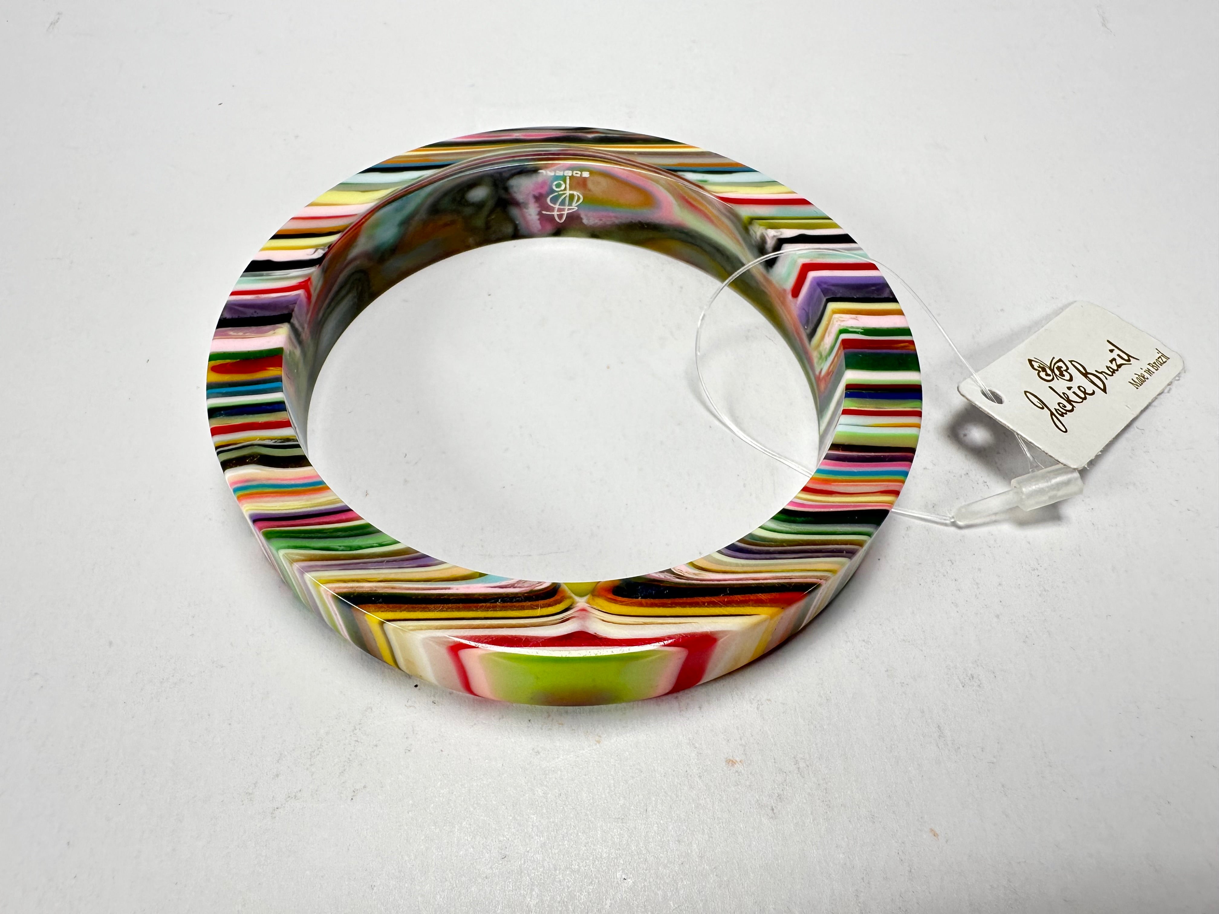 Jackie Brazil "Cat Eye" Liquorice Allsorts with Cat Eye Mix Colours 1.3cm Resin Bangle ( B1034 )