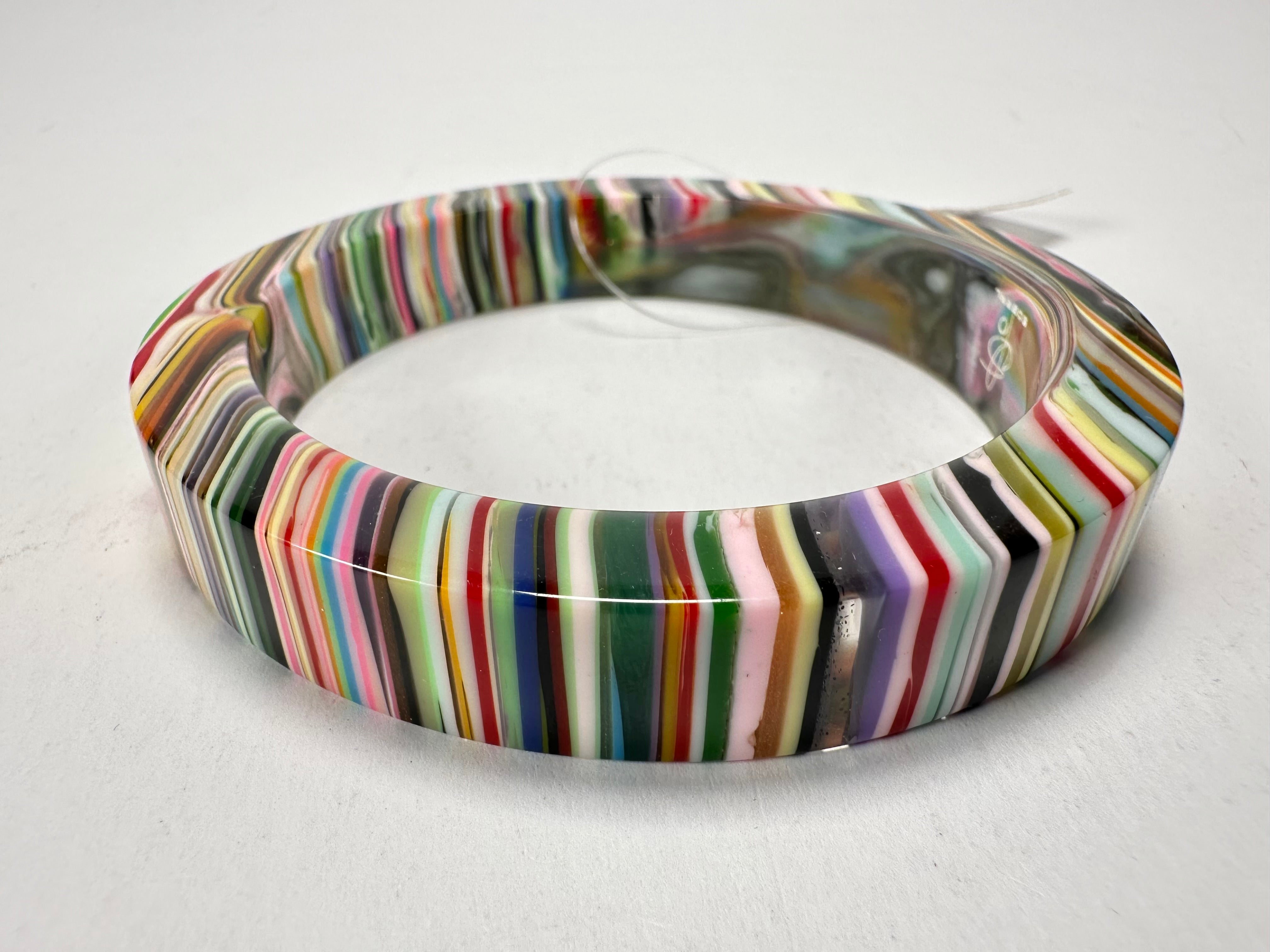 Jackie Brazil "Cat Eye" Liquorice Allsorts with Cat Eye Mix Colours 1.3cm Resin Bangle ( B1034 )