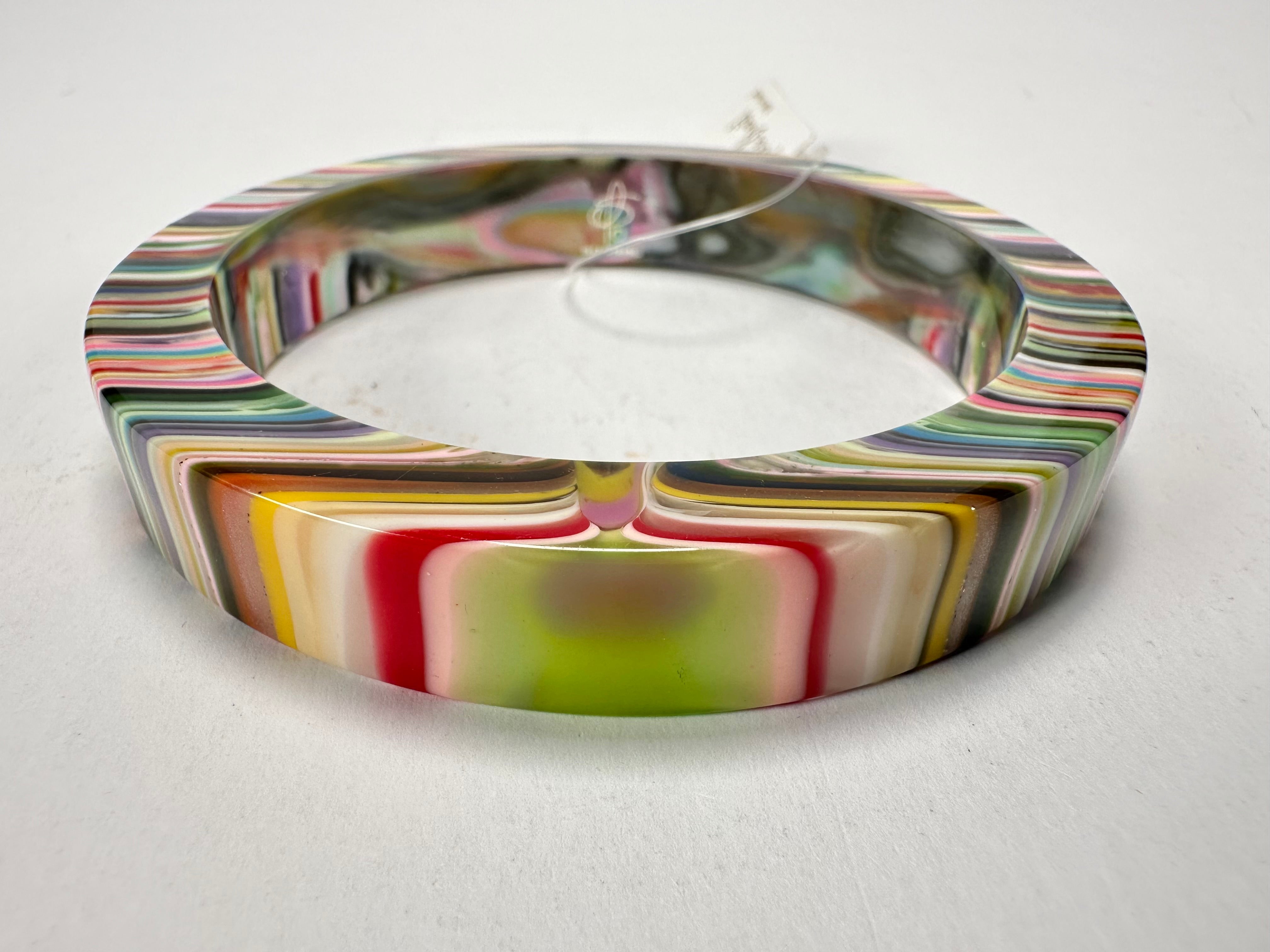 Jackie Brazil "Cat Eye" Liquorice Allsorts with Cat Eye Mix Colours 1.3cm Resin Bangle ( B1034 )