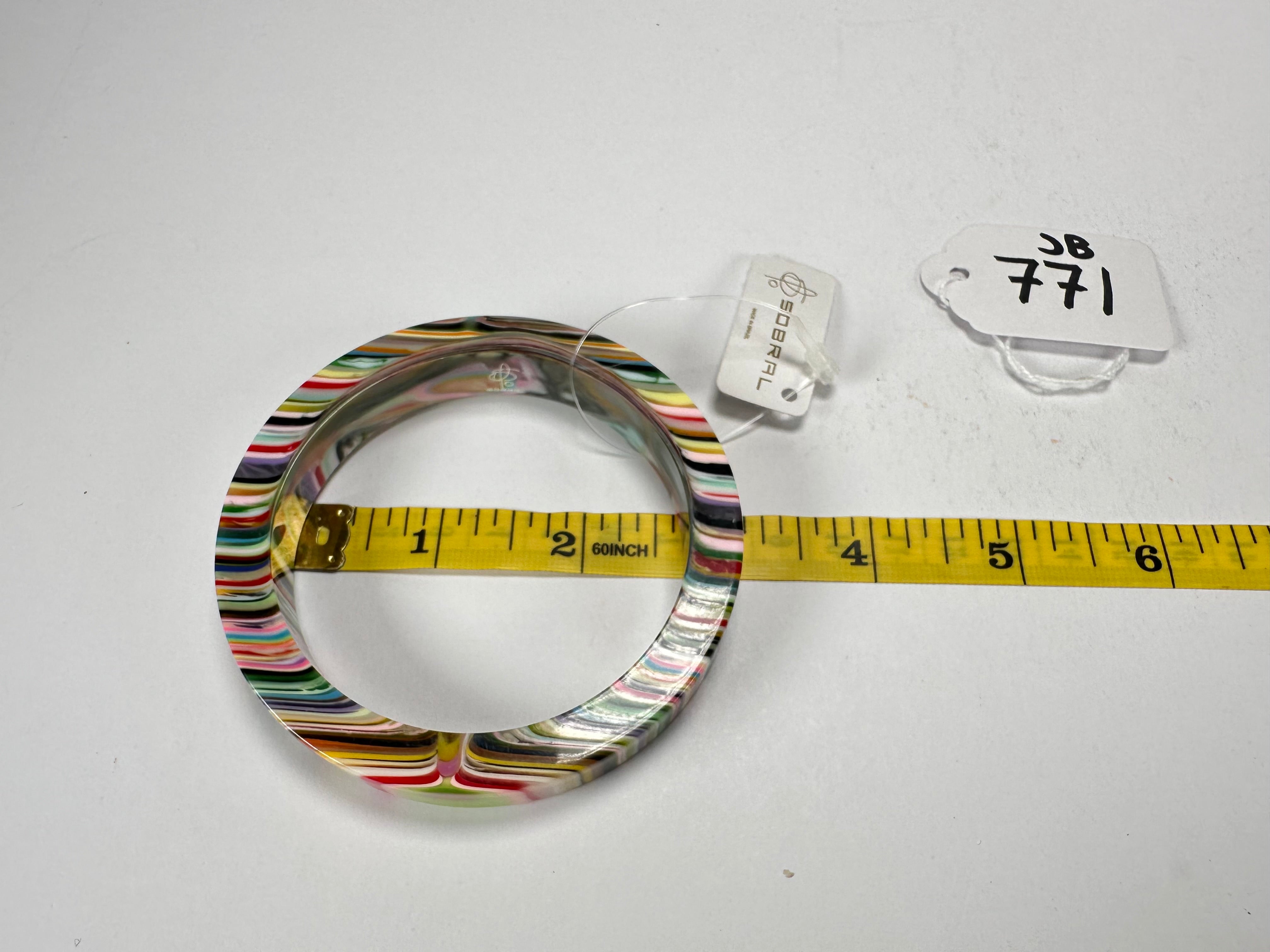 Jackie Brazil "Cat Eye" Liquorice Allsorts with Cat Eye Mix Colours 1.3cm Resin Bangle ( B1034 )