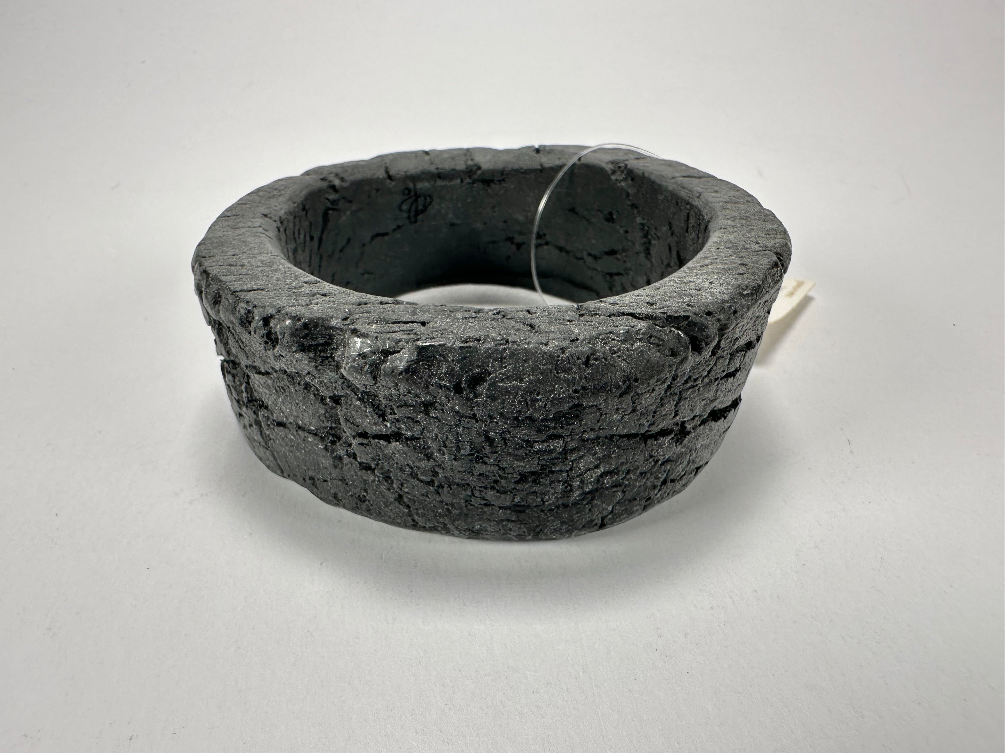 Jackie Brazil "Dark Black" Charcoal Donut Solid Round Medium Bangle ( B2876 )