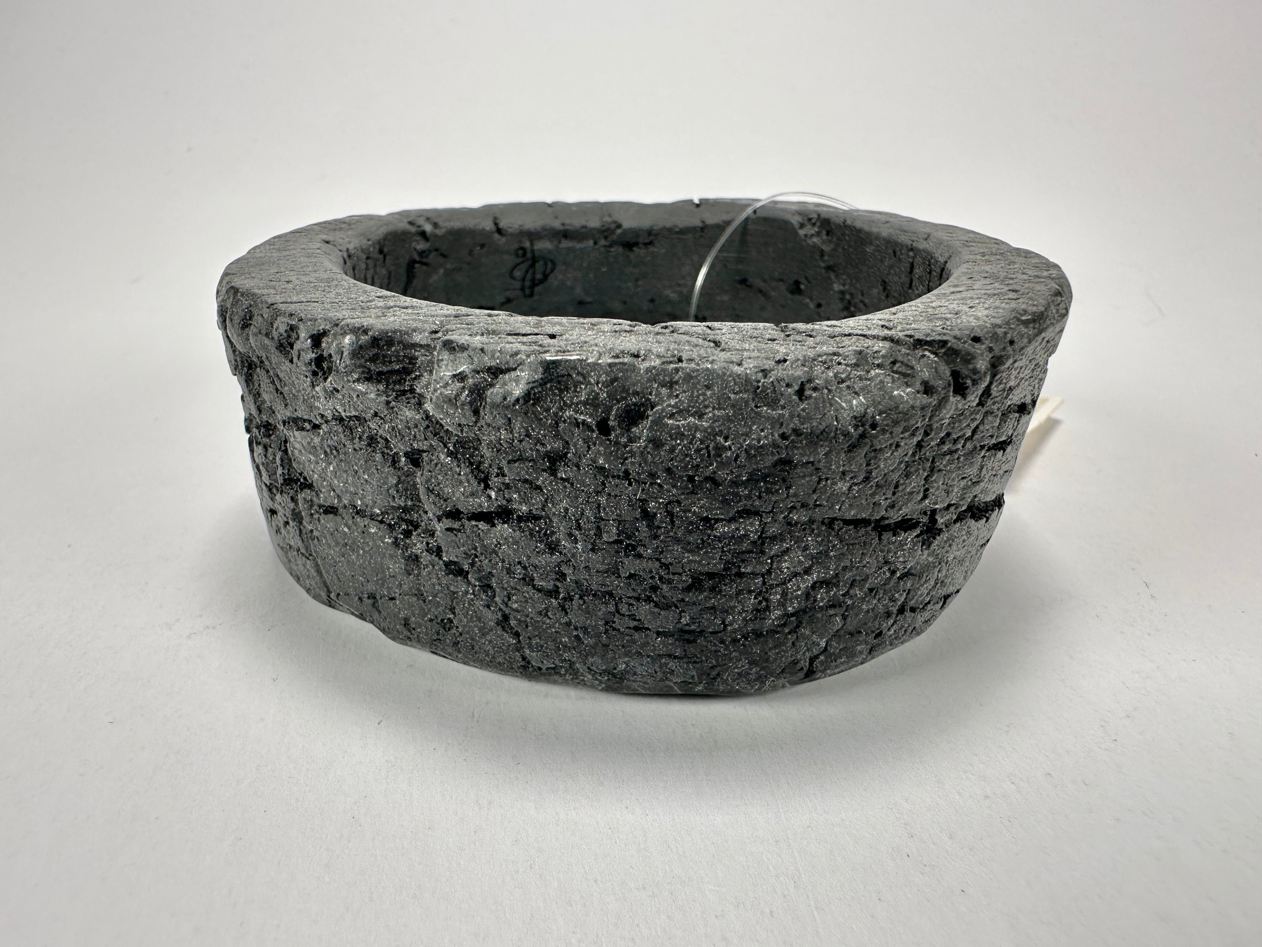 Jackie Brazil "Dark Black" Charcoal Donut Solid Round Medium Bangle ( B2876 )