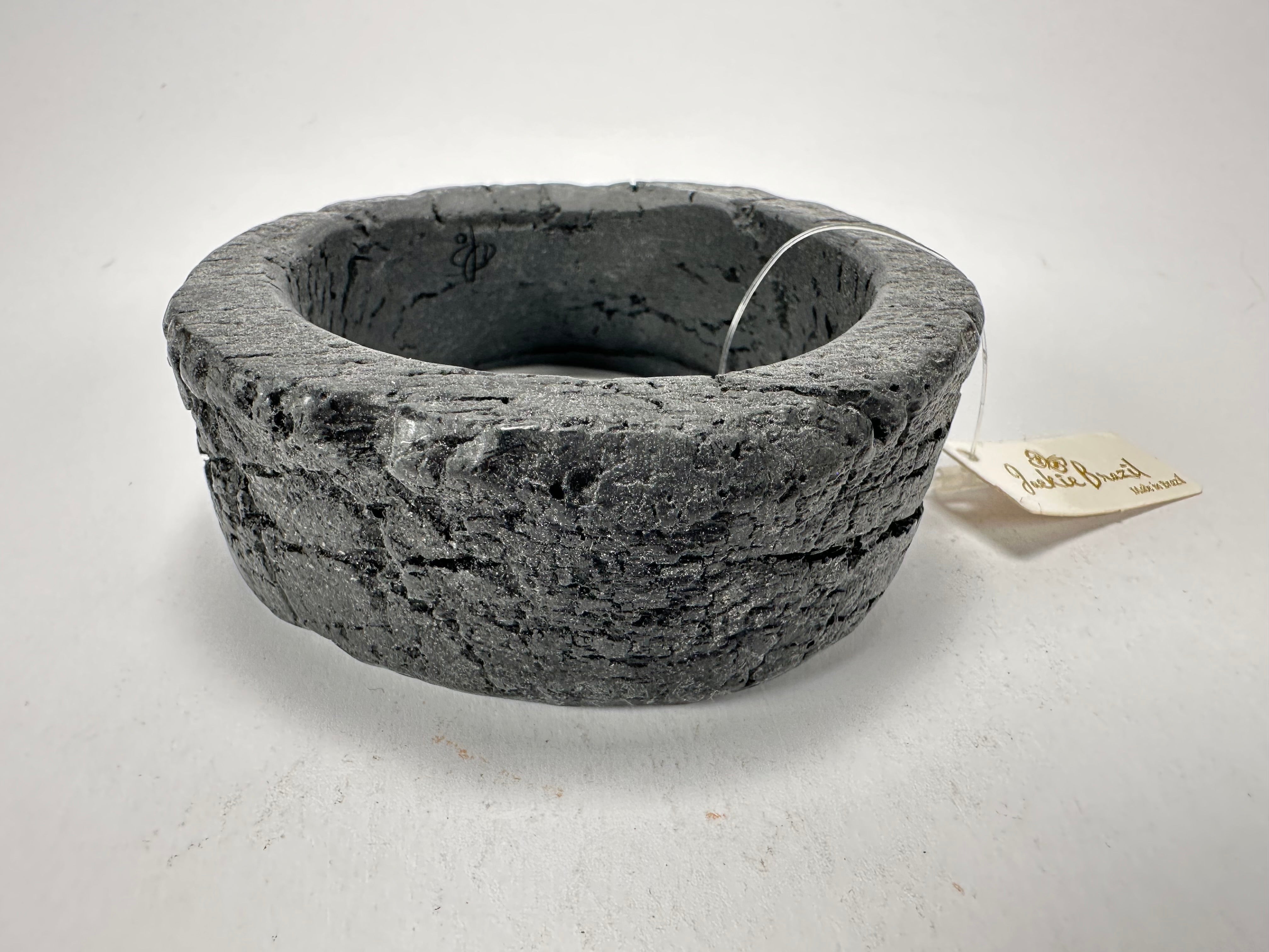 Jackie Brazil "Dark Black" Charcoal Donut Solid Round Medium Bangle ( B2876 )