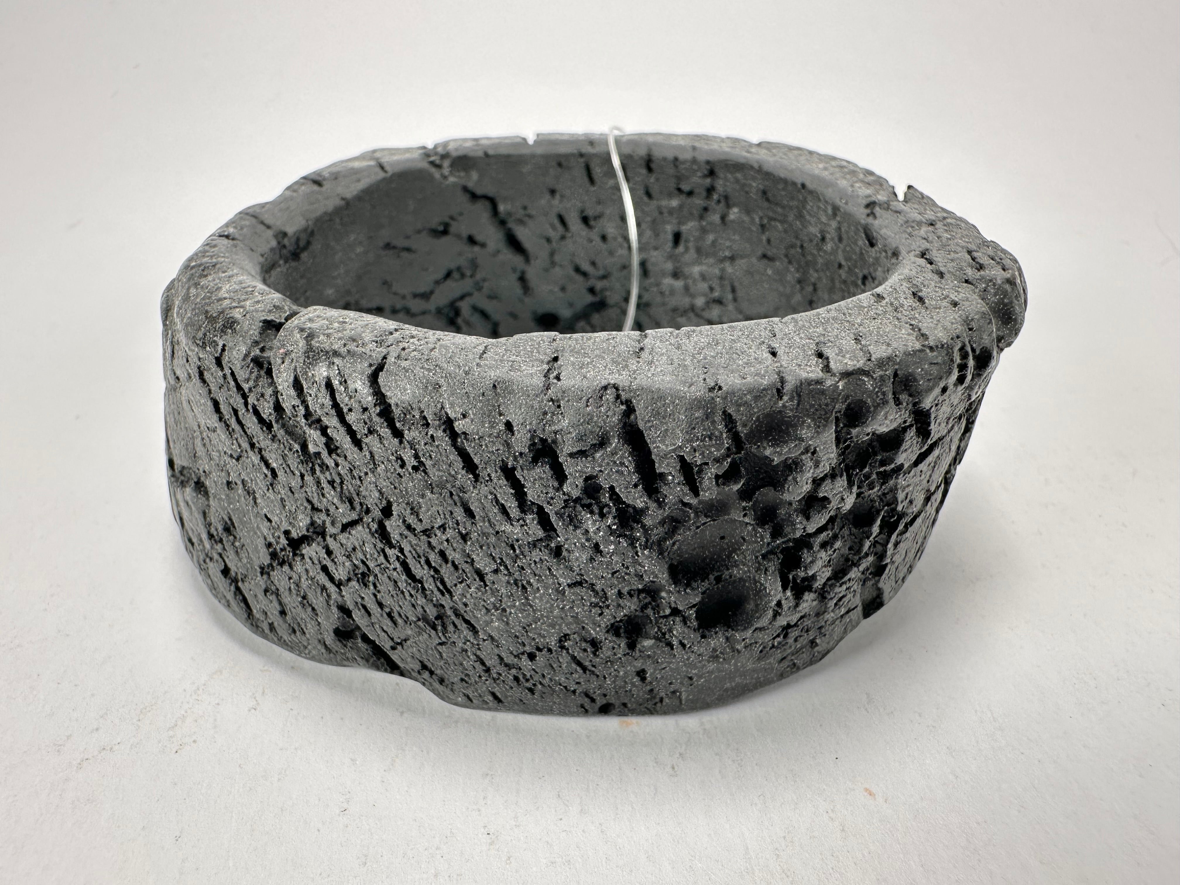 Jackie Brazil "Dark Black" Charcoal Donut Solid Round Medium Bangle ( B2876 )