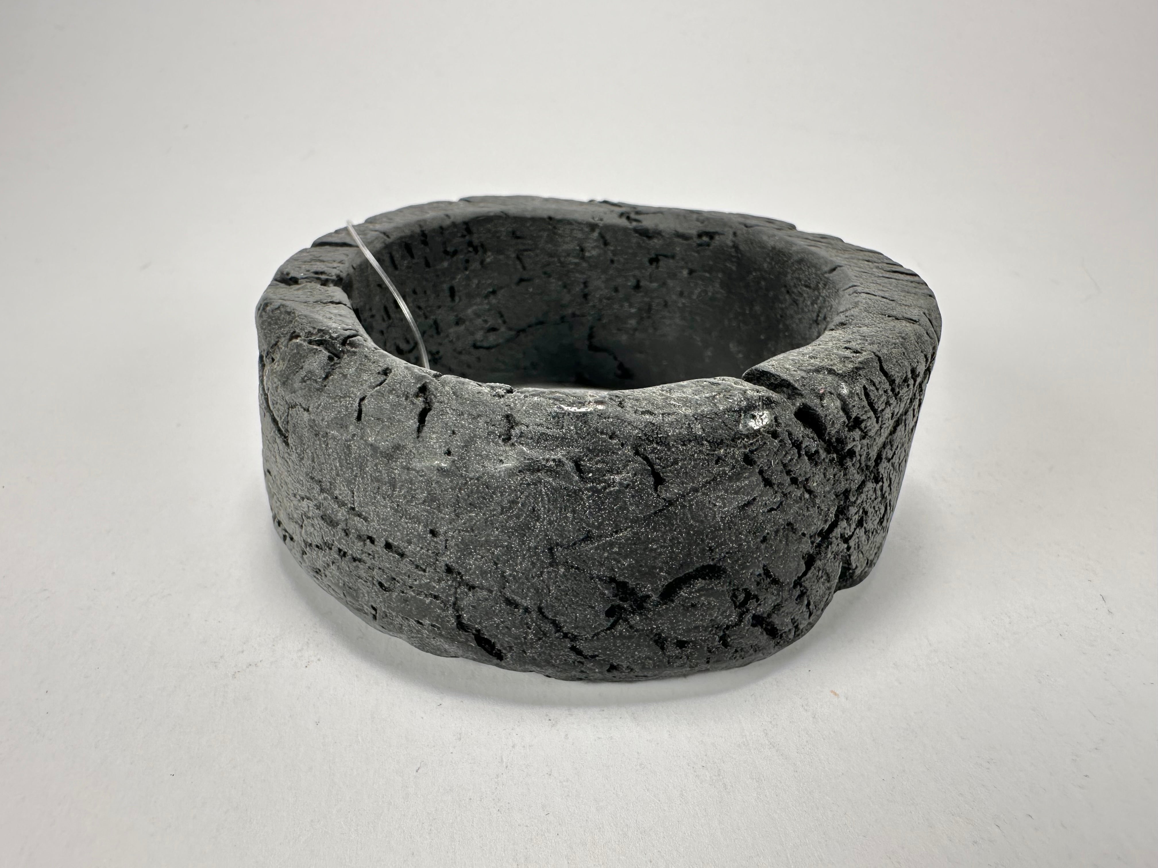 Jackie Brazil "Dark Black" Charcoal Donut Solid Round Medium Bangle ( B2876 )