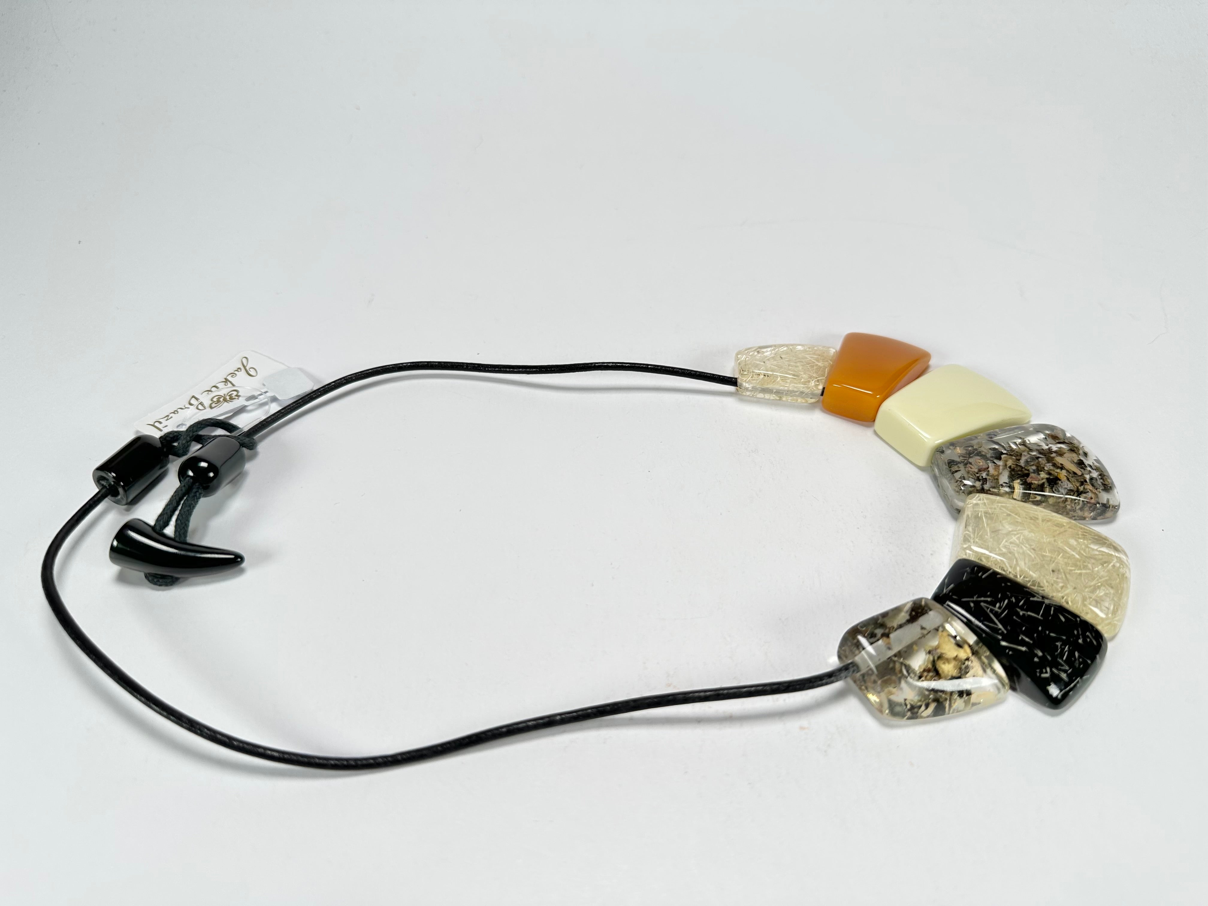 Jackie Brazil "Bella" Seasons Mix 7 Piece on Leather Cord Choker Necklace ( N0035 )