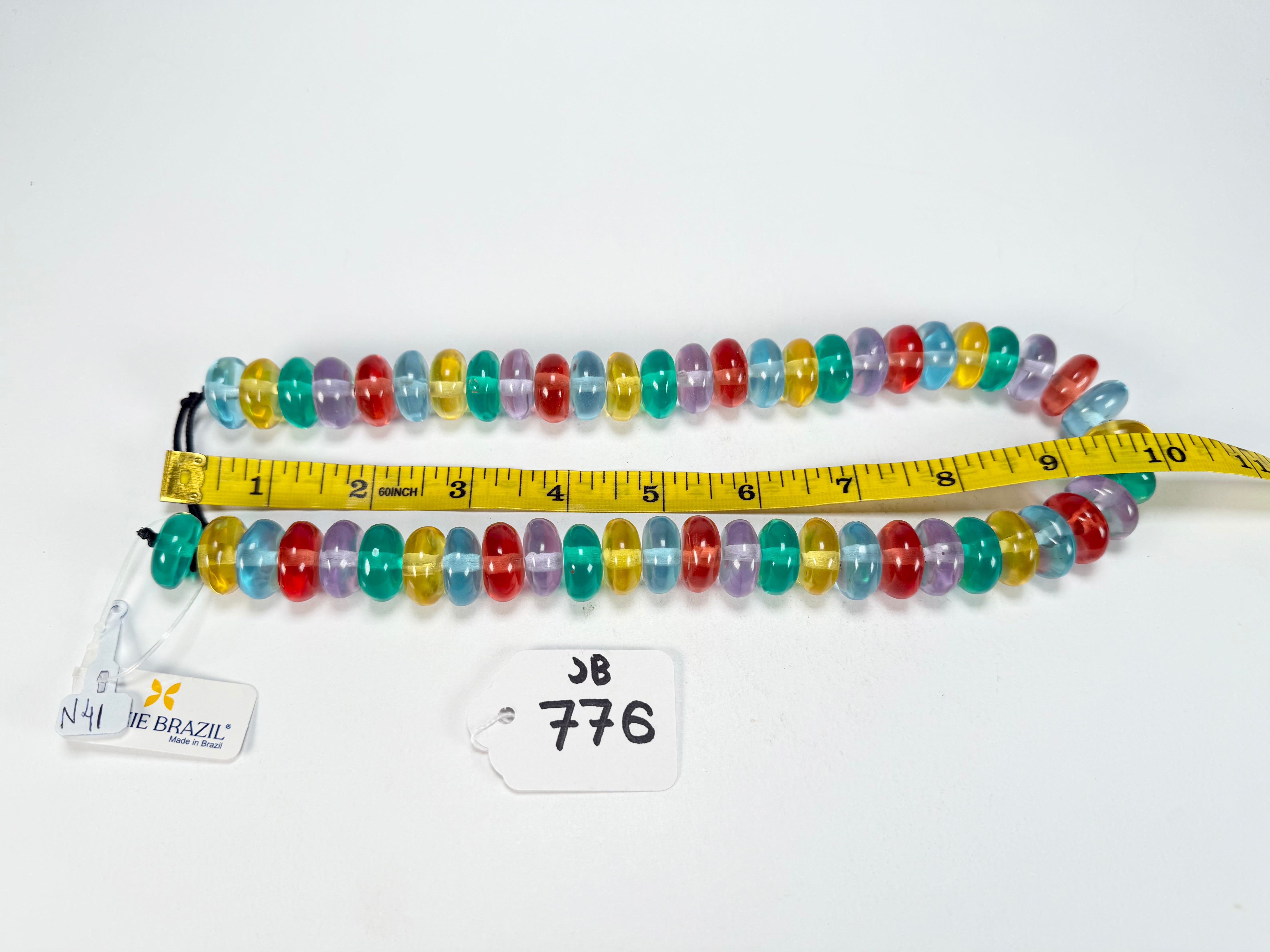 Jackie Brazil "Bela" Transparent Paris Mix Resin Mini Wheels 50cm Necklace ( N0041 )