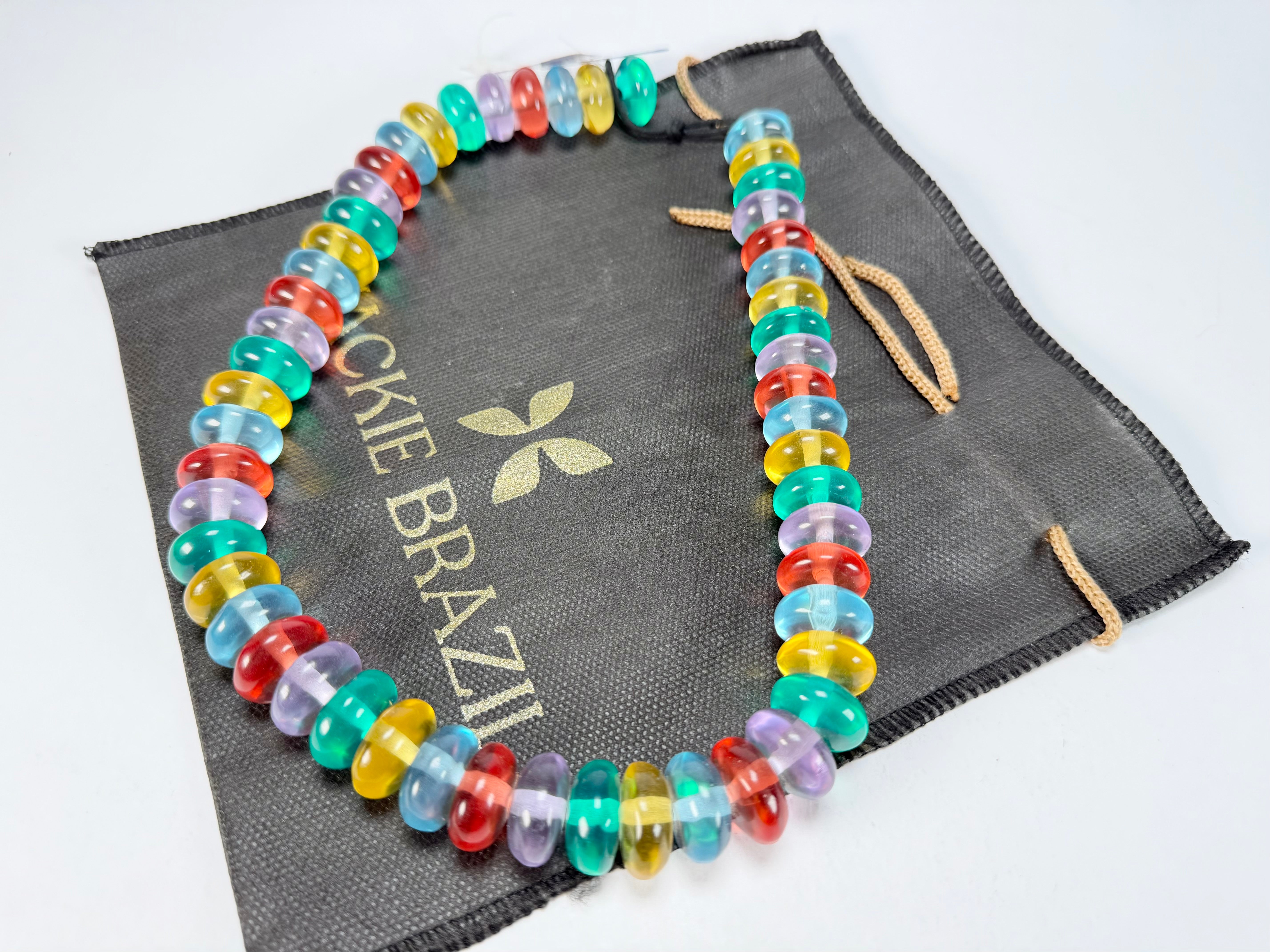Jackie Brazil "Bela" Transparent Paris Mix Resin Mini Wheels 50cm Necklace ( N0041 )