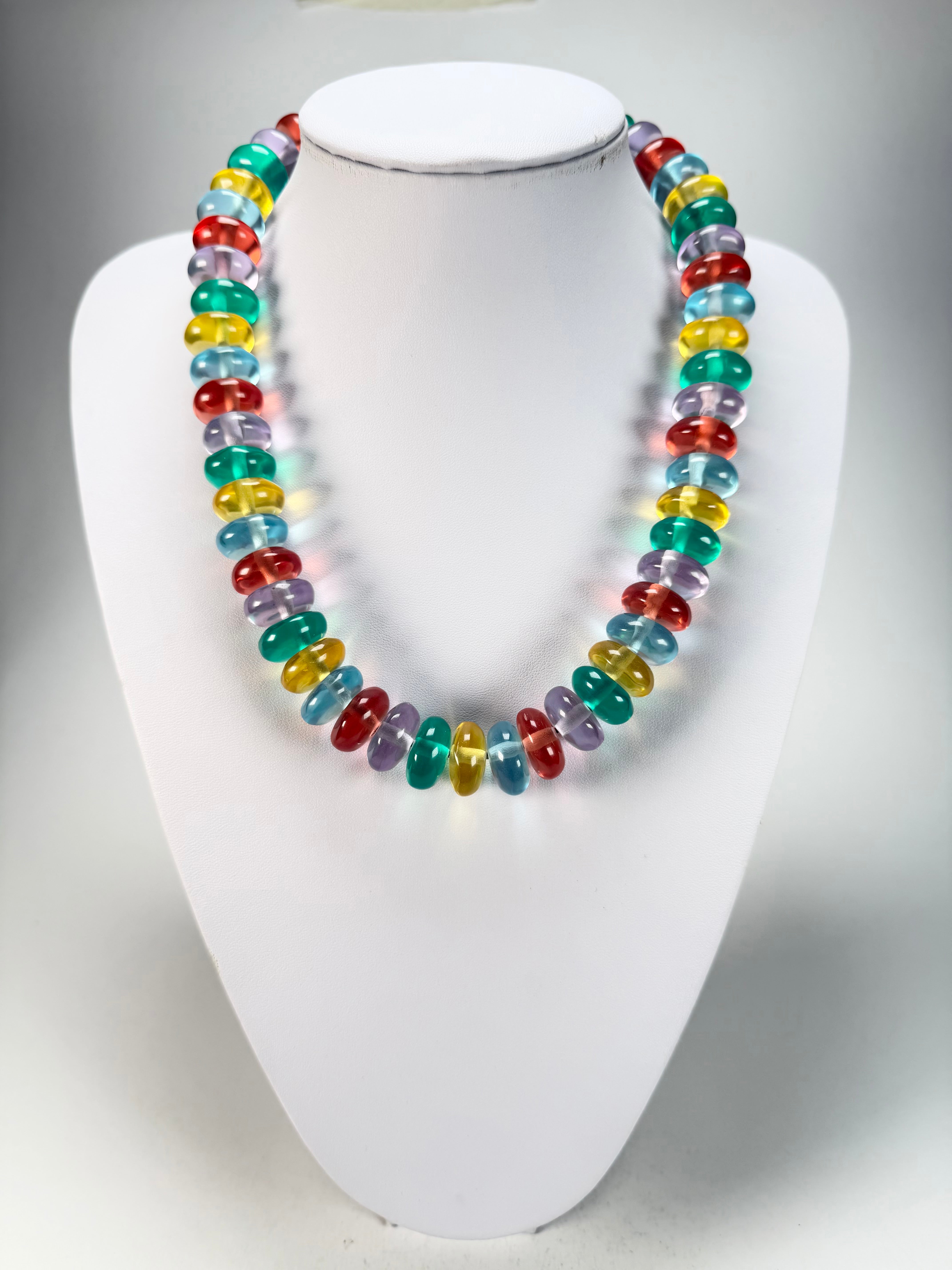 Jackie Brazil "Bela" Transparent Paris Mix Resin Mini Wheels 50cm Necklace ( N0041 )