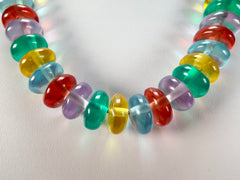 Jackie Brazil "Bela" Transparent Paris Mix Resin Mini Wheels 50cm Necklace ( N0041 )