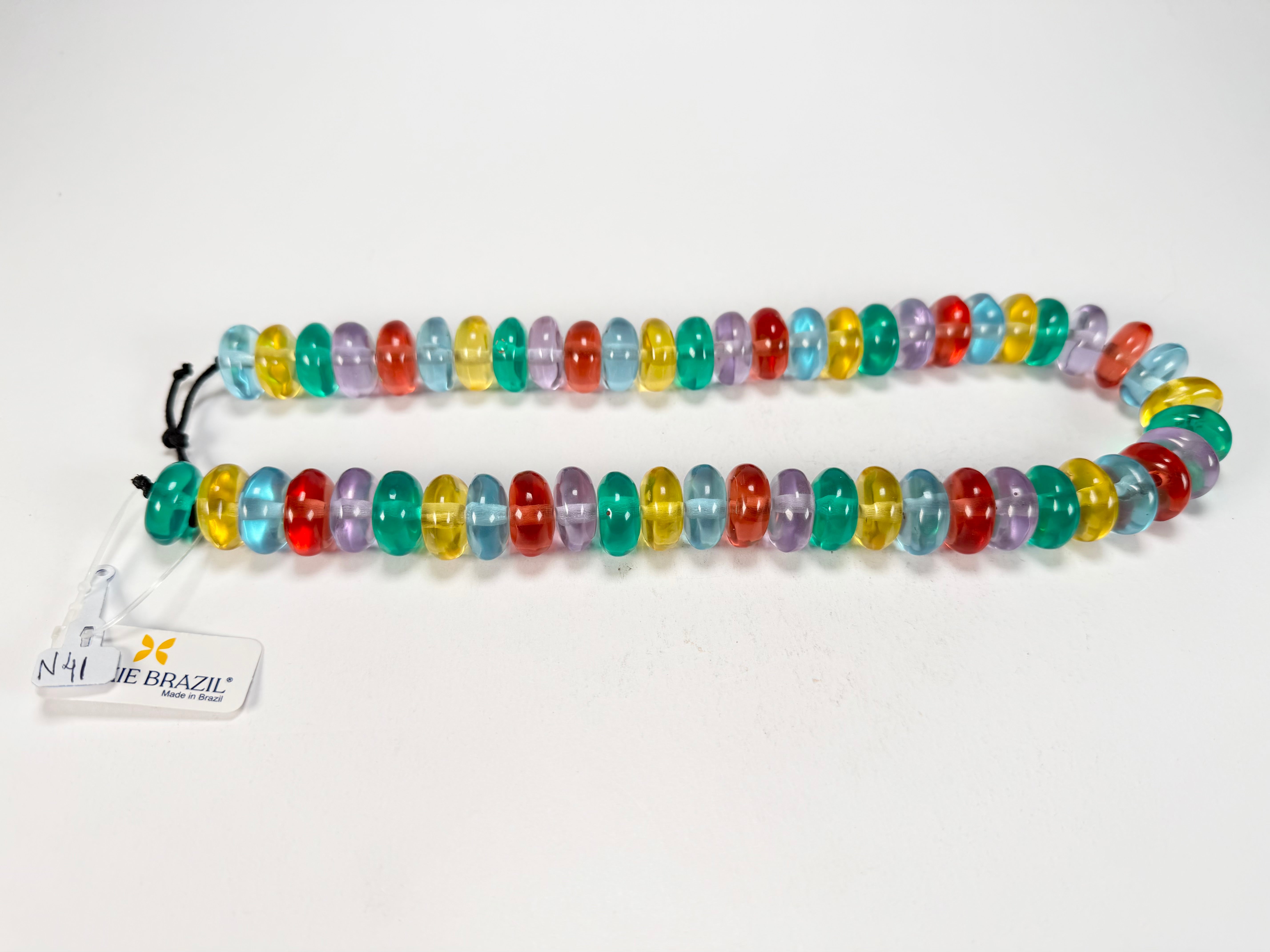 Jackie Brazil "Bela" Transparent Paris Mix Resin Mini Wheels 50cm Necklace ( N0041 )