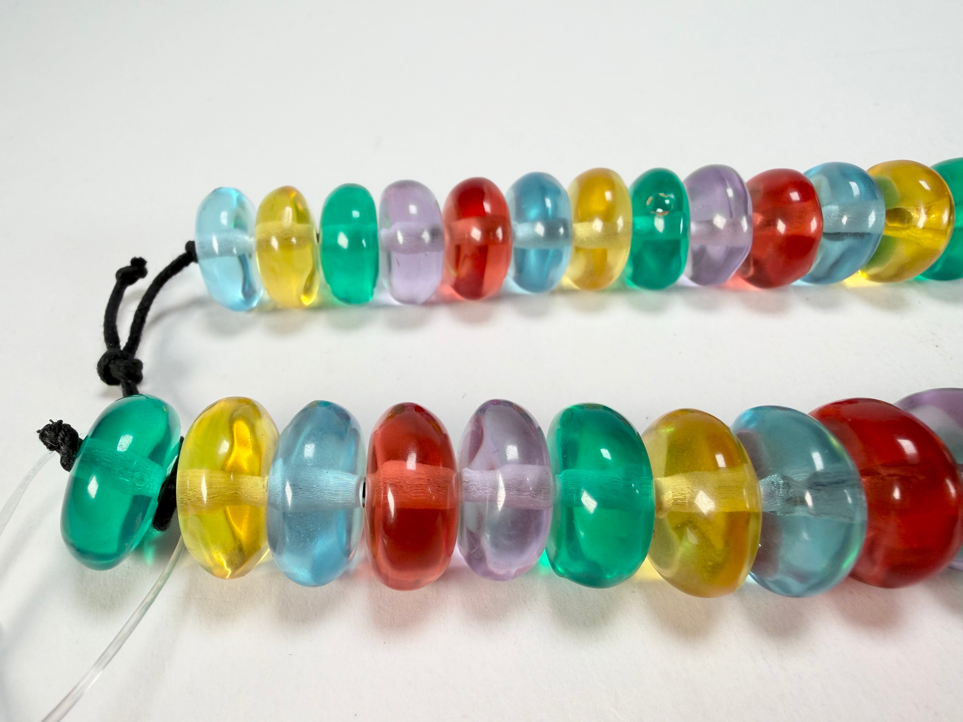 Jackie Brazil "Bela" Transparent Paris Mix Resin Mini Wheels 50cm Necklace ( N0041 )