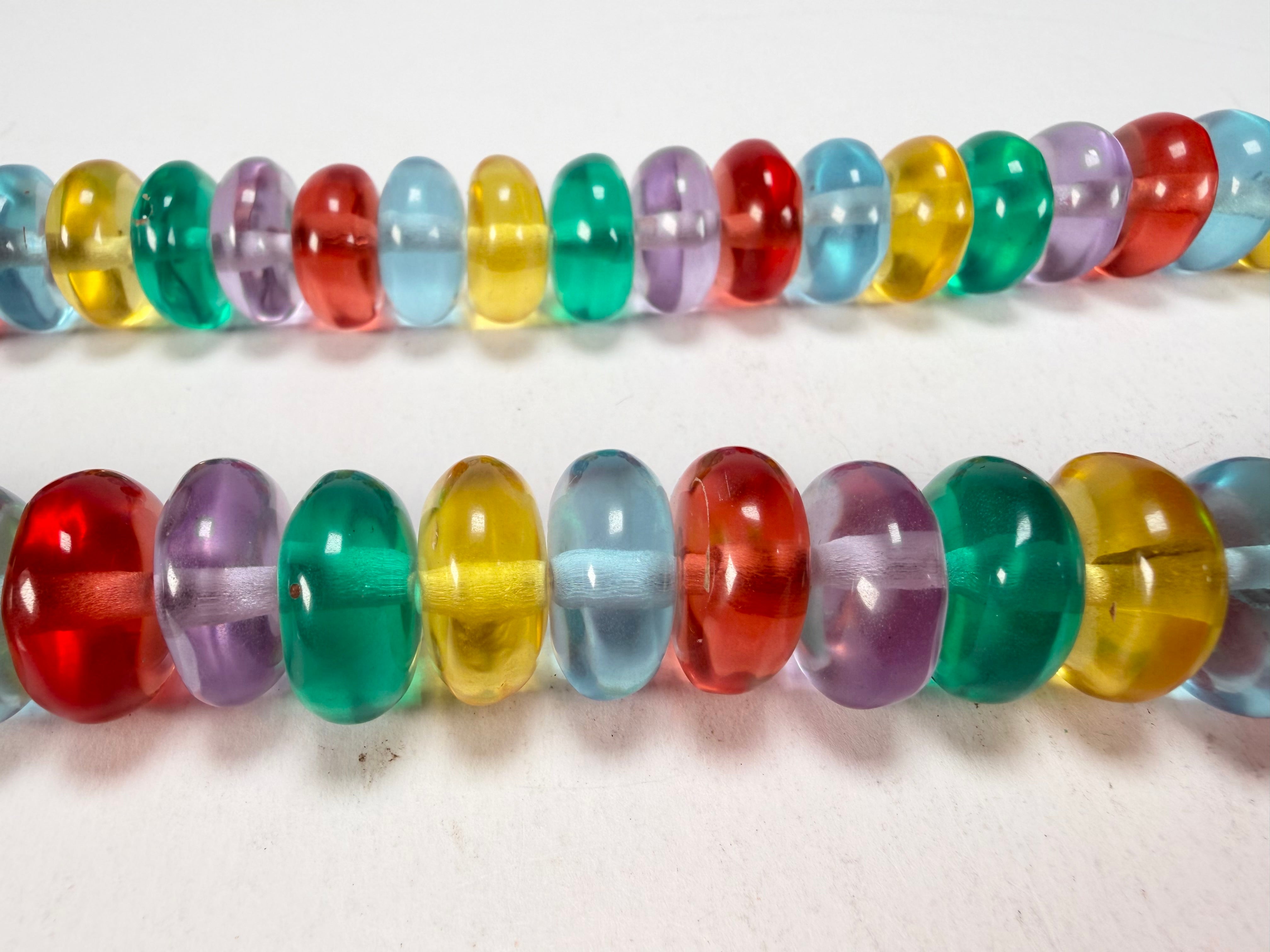 Jackie Brazil "Bela" Transparent Paris Mix Resin Mini Wheels 50cm Necklace ( N0041 )