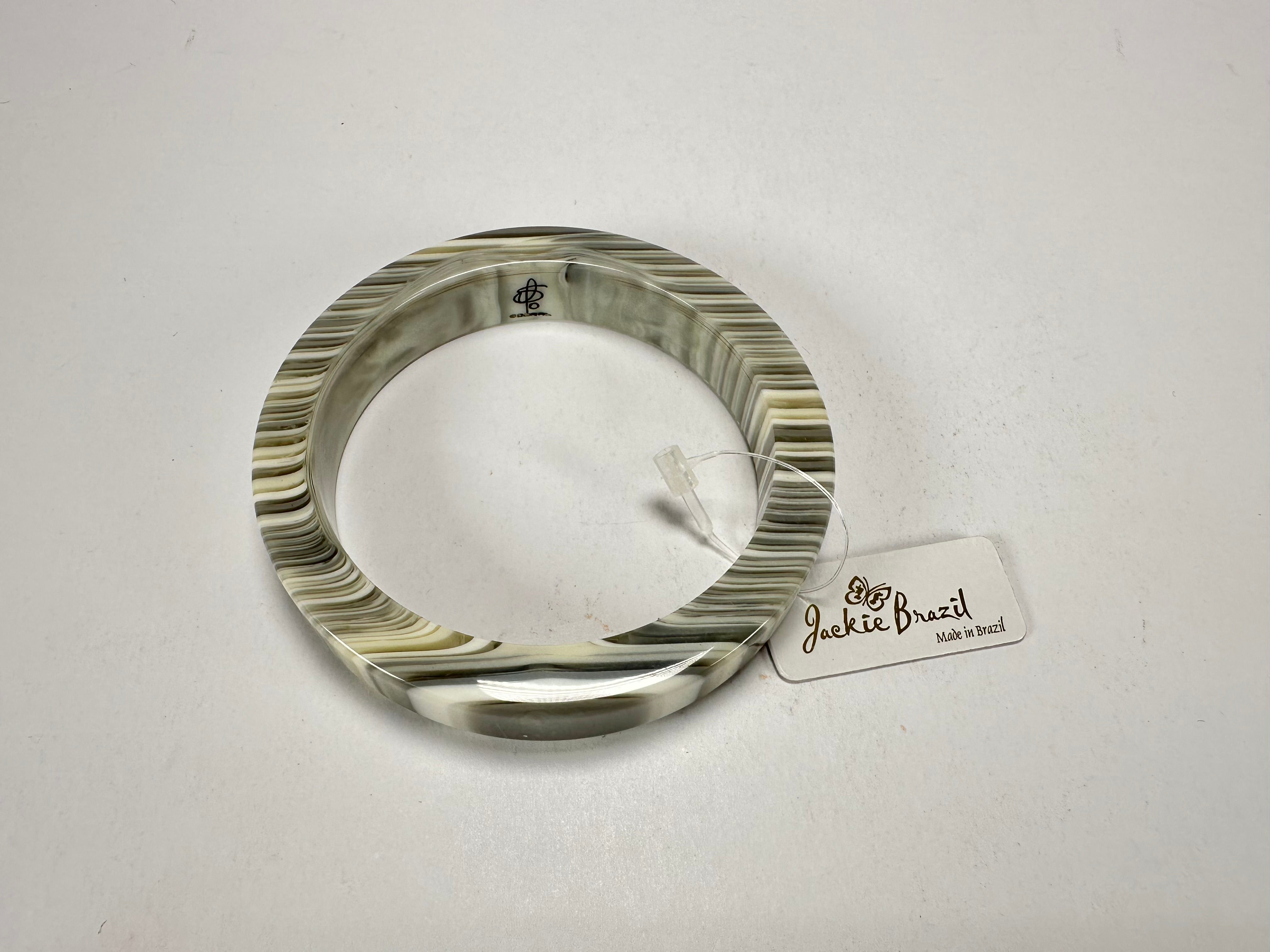 Jackie Brazil "Cat Eye" Liquorice Allsorts with Cat Eye Cream Mix 1.3cm Resin Bangle ( B1034 )