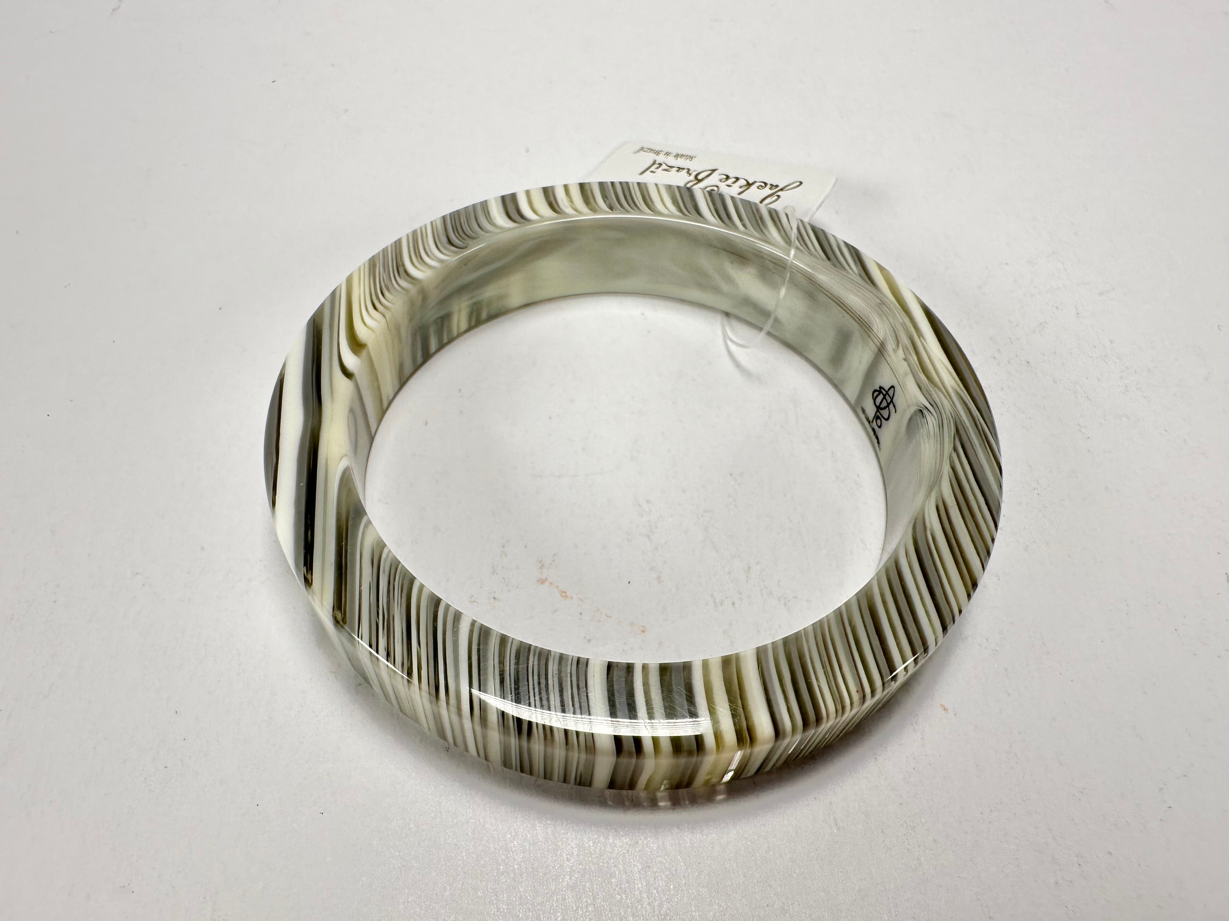 Jackie Brazil "Cat Eye" Liquorice Allsorts with Cat Eye Cream Mix 1.3cm Resin Bangle ( B1034 )