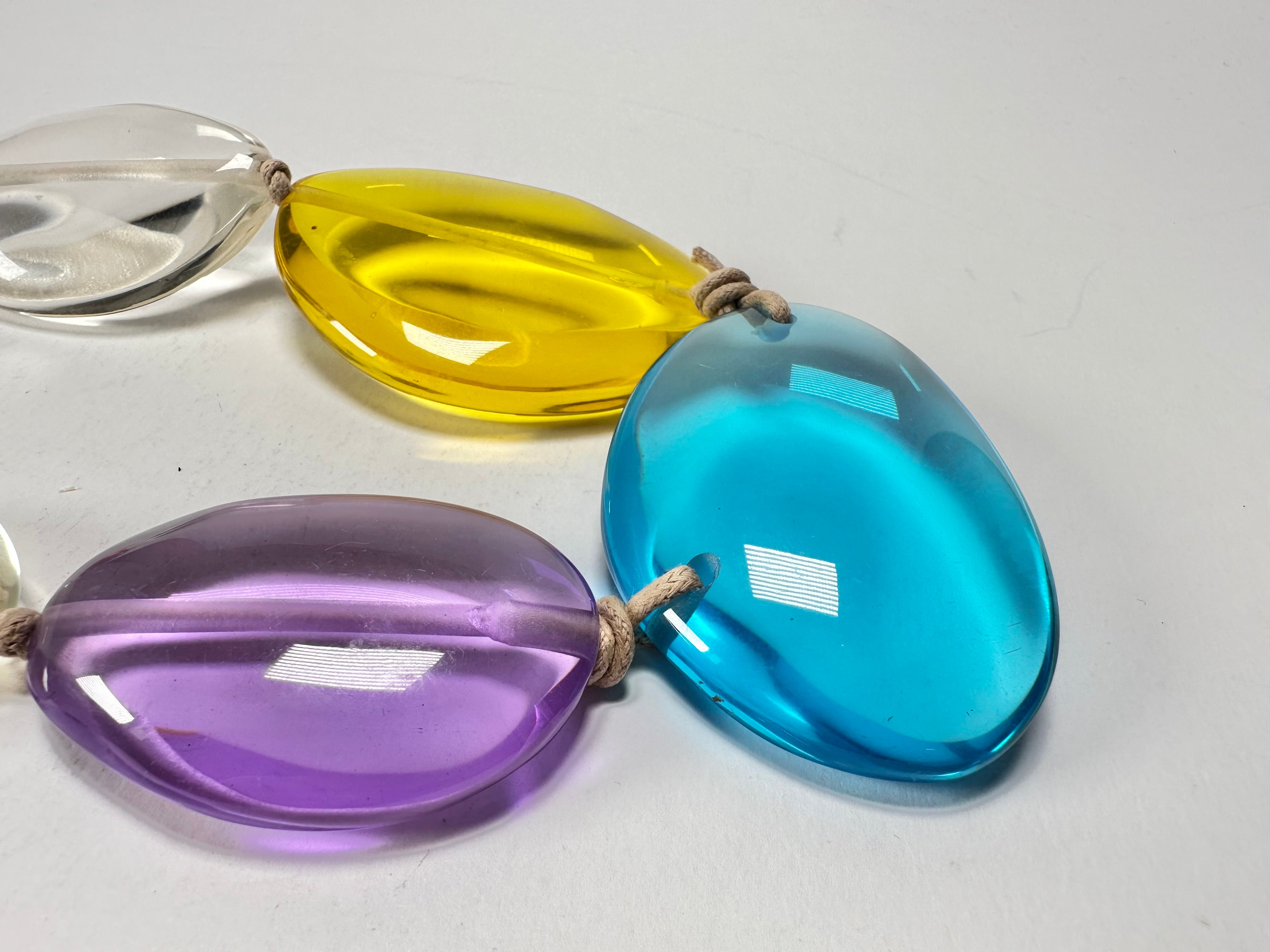 Jackie Brazil "Transparent" Paris Mix Short Flat Riverstones 50cm Necklace ( N3616 )