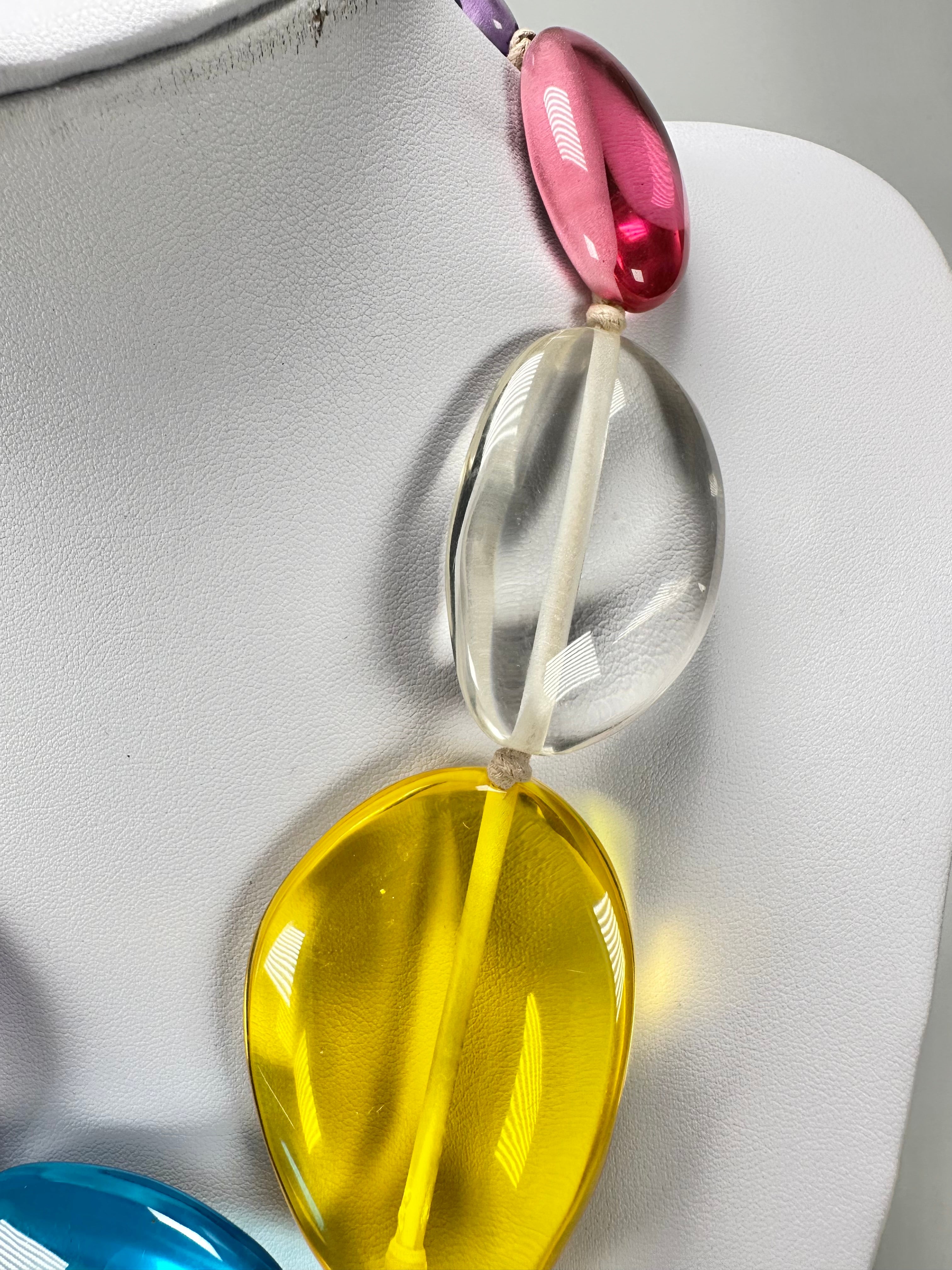 Jackie Brazil "Transparent" Paris Mix Short Flat Riverstones 50cm Necklace ( N3616 )