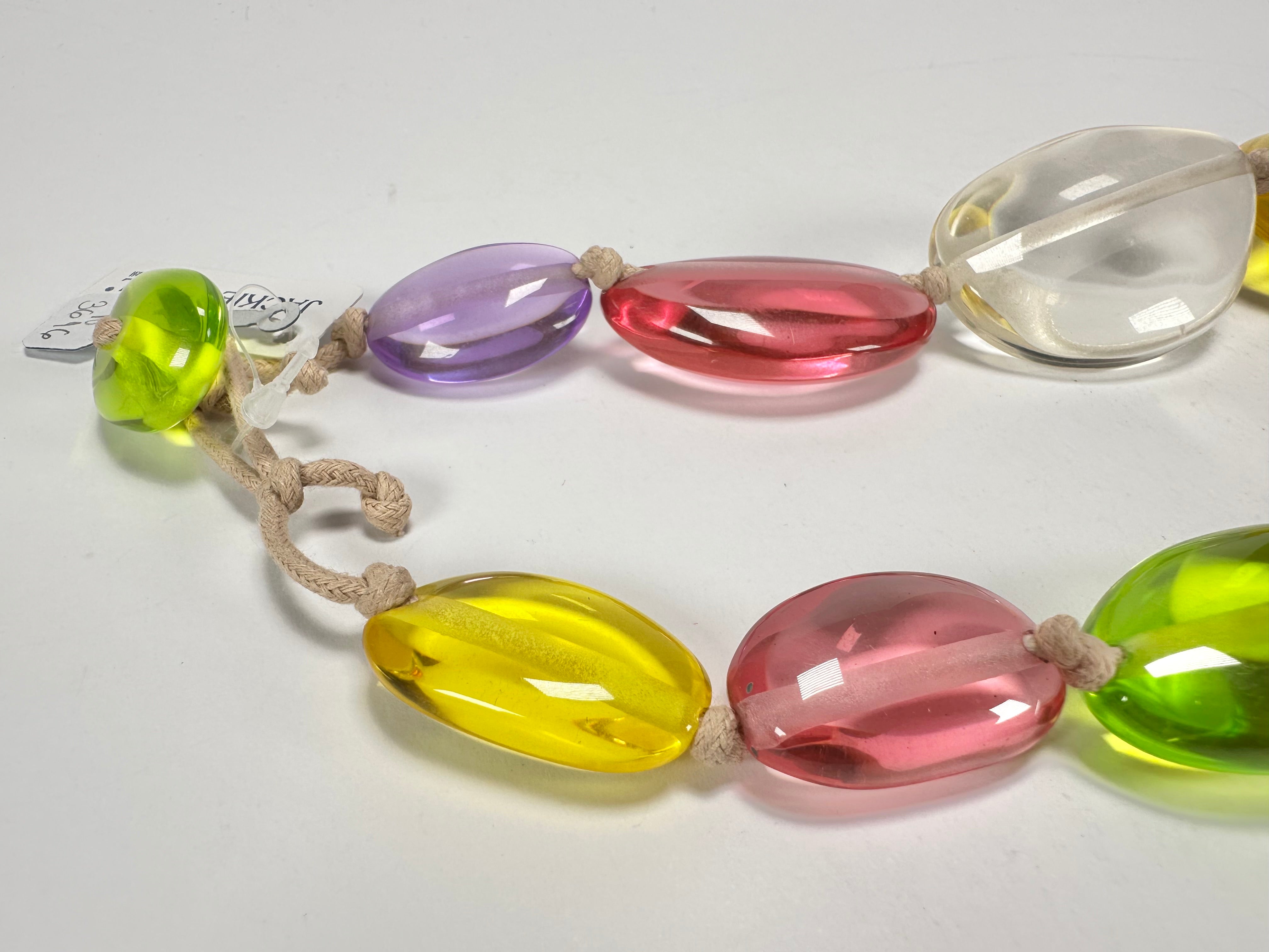 Jackie Brazil "Transparent" Paris Mix Short Flat Riverstones 50cm Necklace ( N3616 )