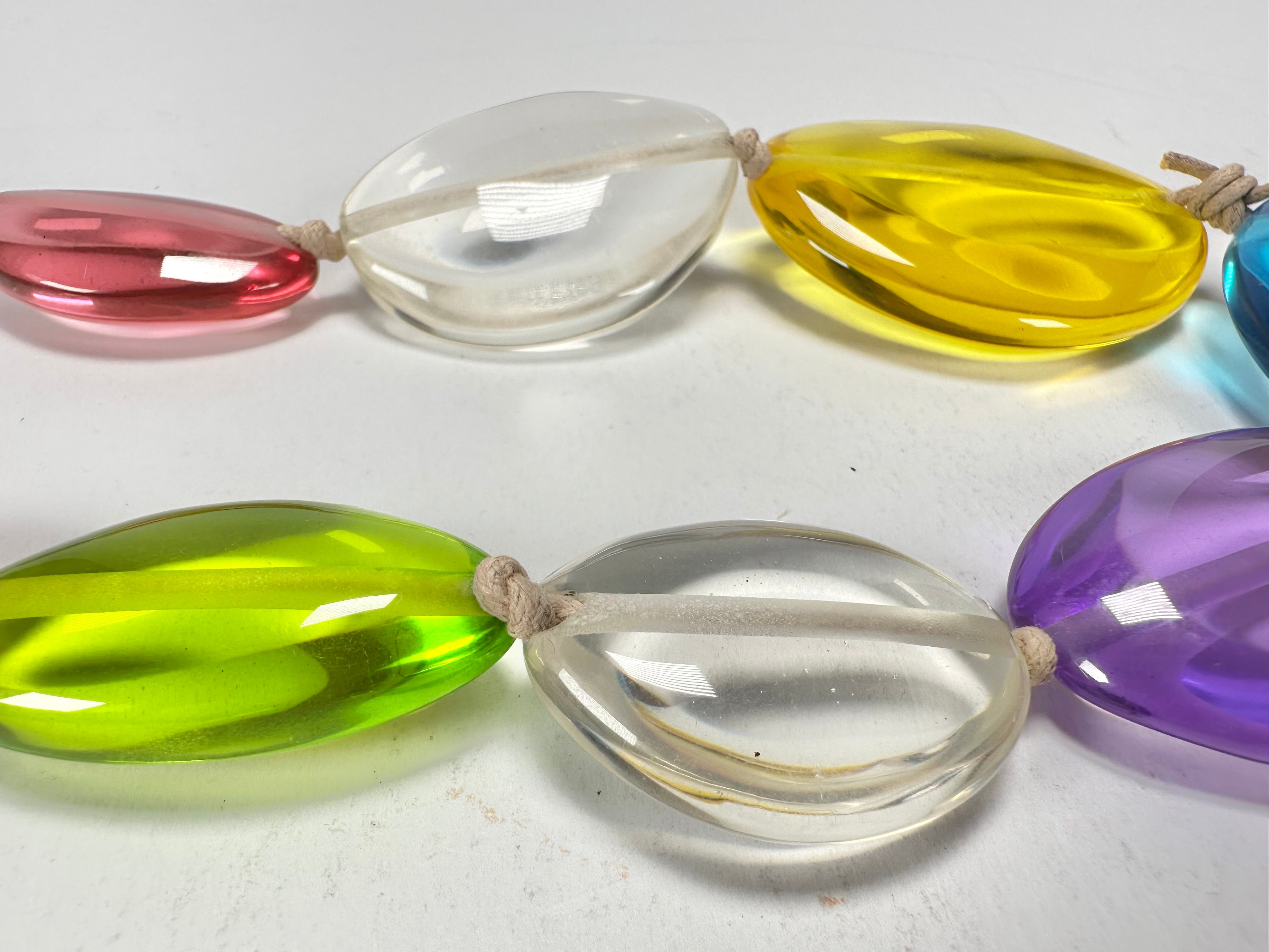 Jackie Brazil "Transparent" Paris Mix Short Flat Riverstones 50cm Necklace ( N3616 )