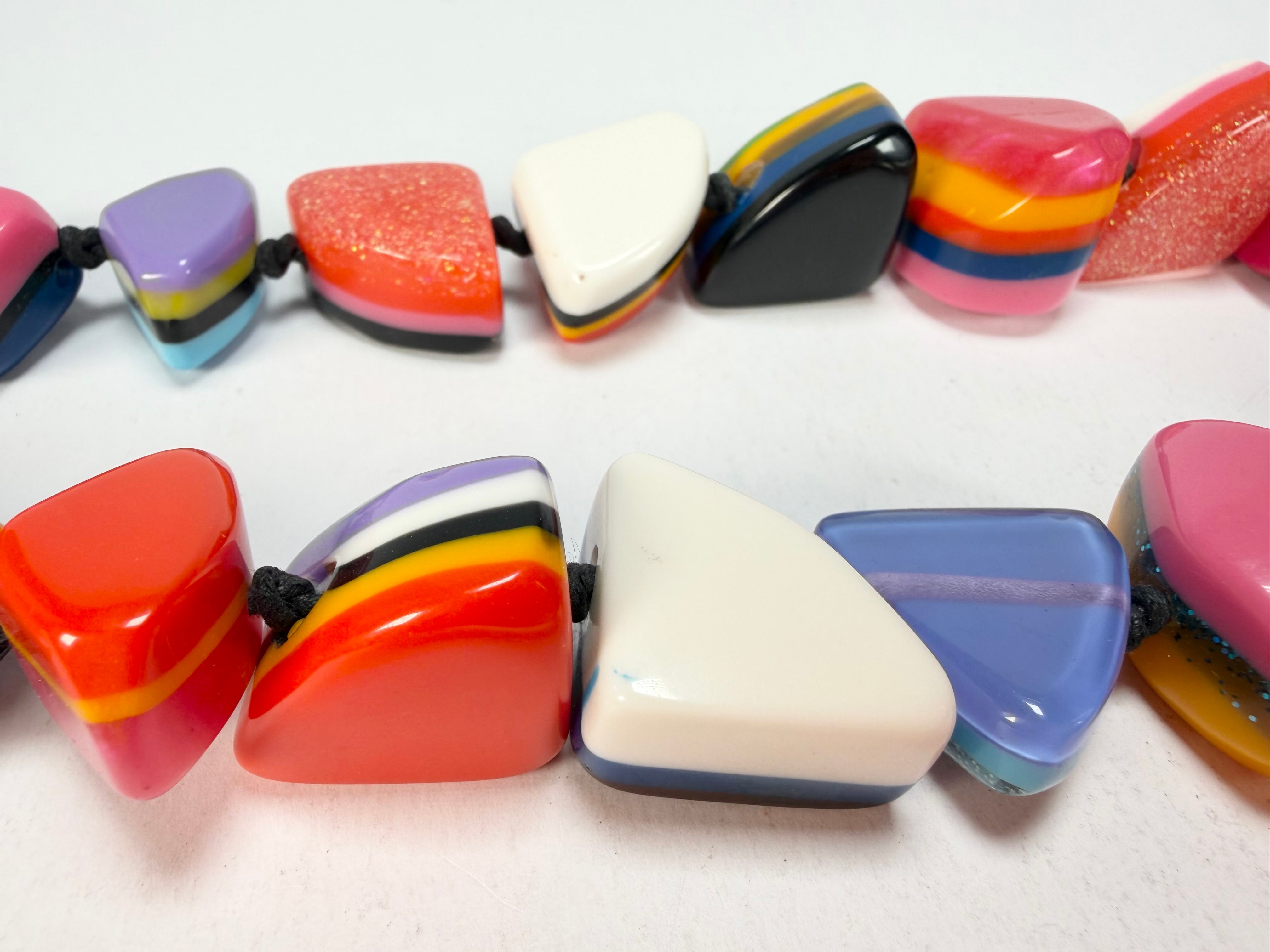 Jackie Brazil "Natural" Pop Art Large Stones 55cm Resin Necklace ( N0378 )