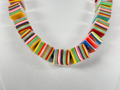 Jackie Brazil "POP" Liquorice Mix Colours Small Cubes 65cm Necklace ( N0046 )