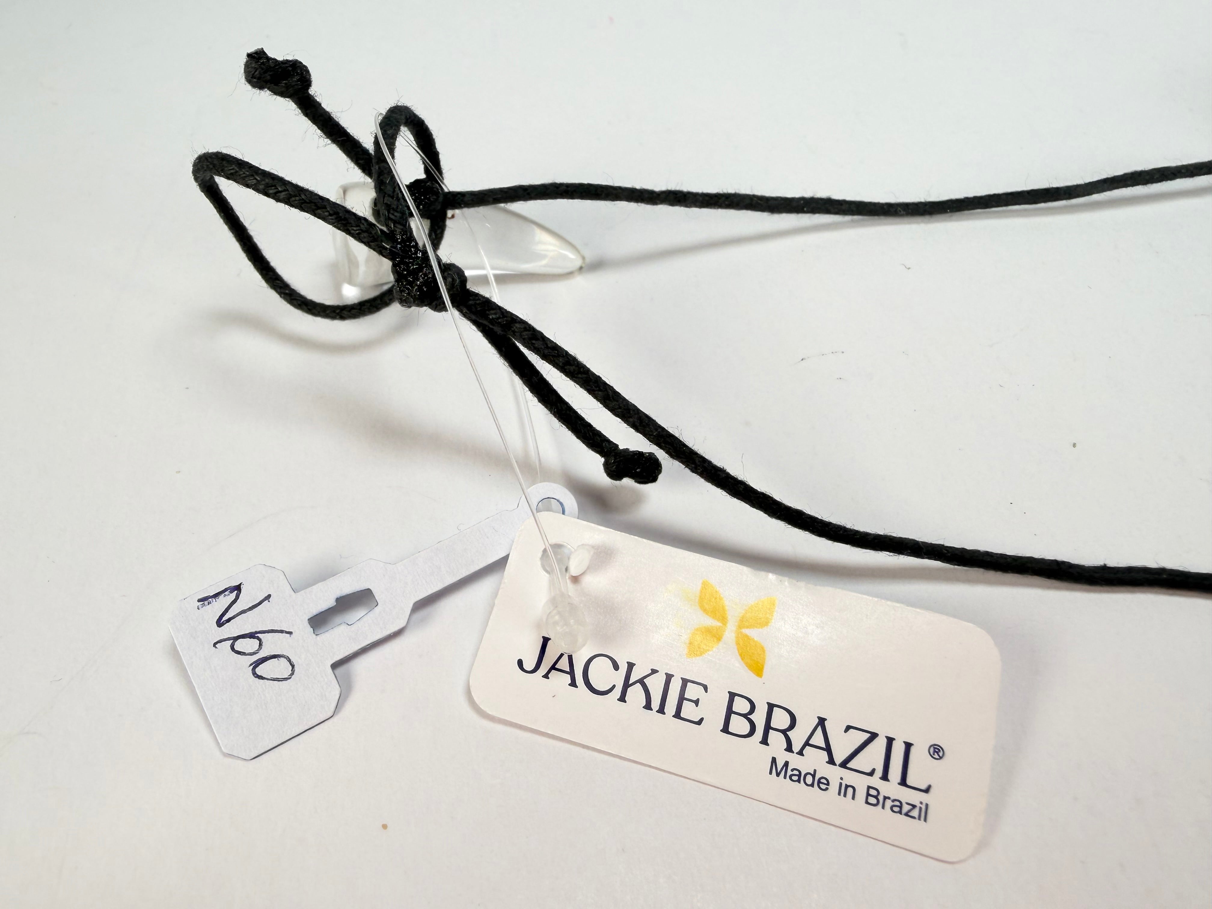 Jackie Brazil "Saturn" Transparent Summer Mix Disk and Cylinder On String Short 50cm Necklace ( N0060 )