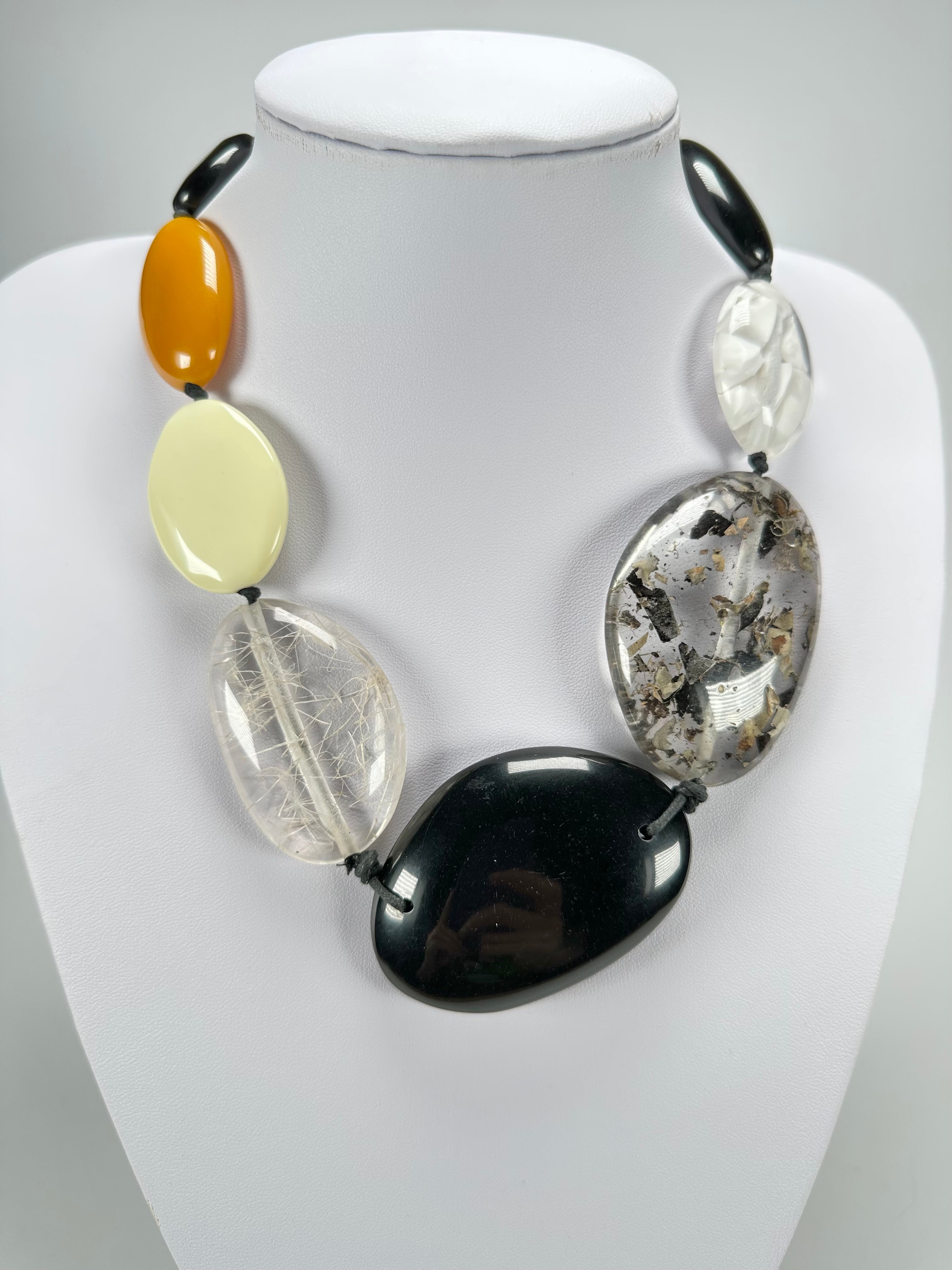 Jackie Brazil "Seasons Mix" Short Flat Riverstones 50cm Necklace ( N3616 )