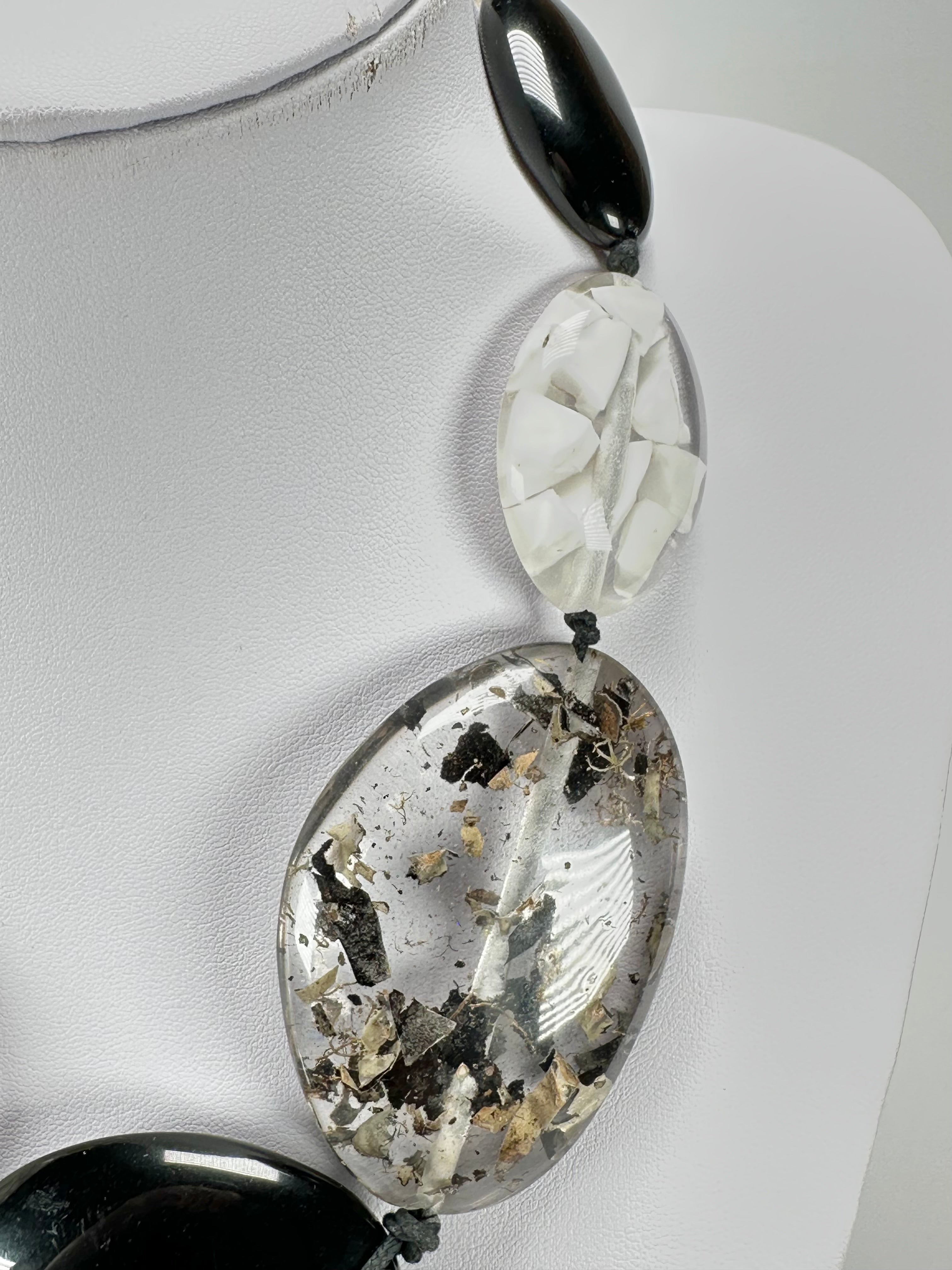 Jackie Brazil "Seasons Mix" Short Flat Riverstones 50cm Necklace ( N3616 )