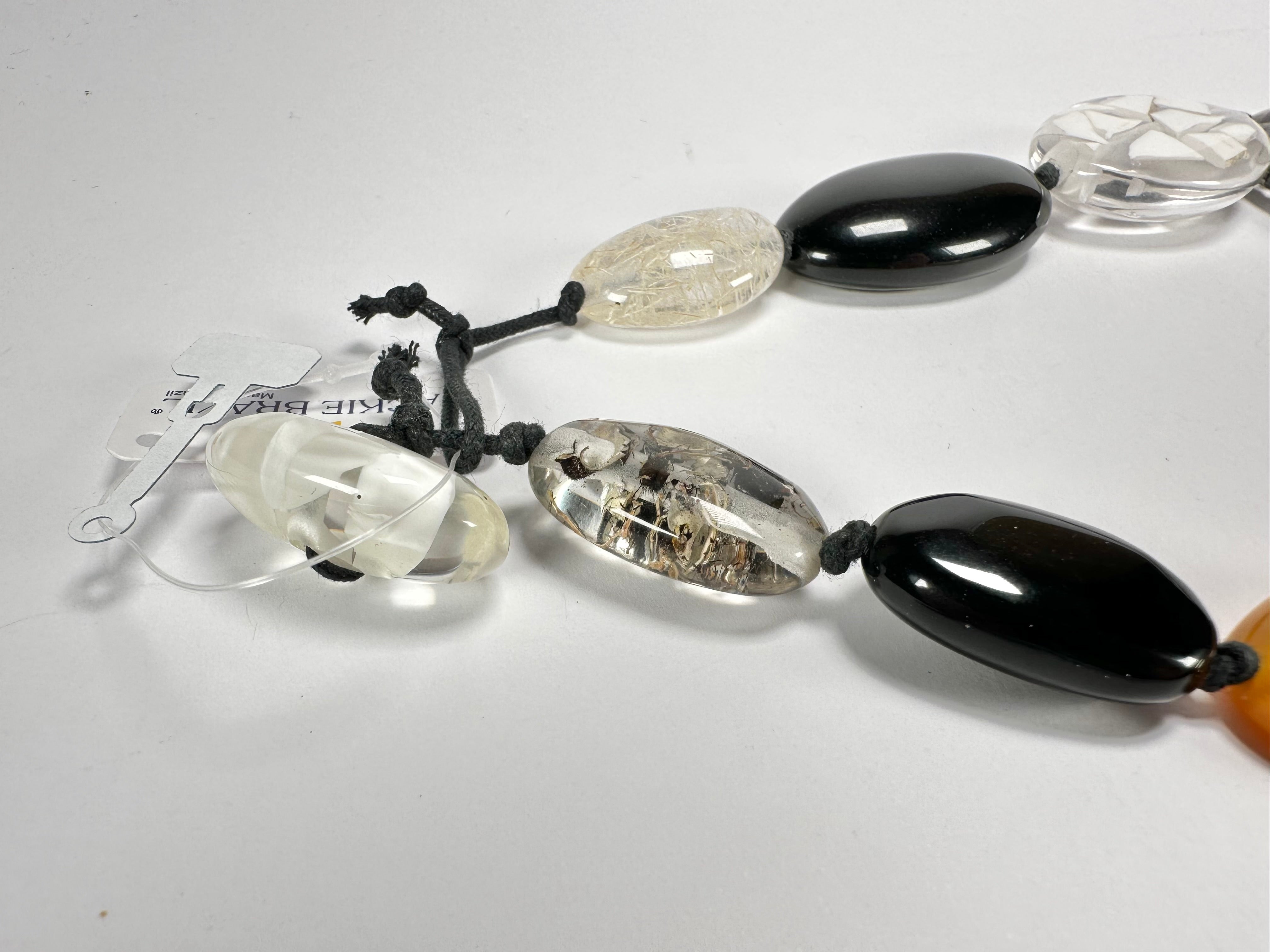 Jackie Brazil "Seasons Mix" Short Flat Riverstones 50cm Necklace ( N3616 )