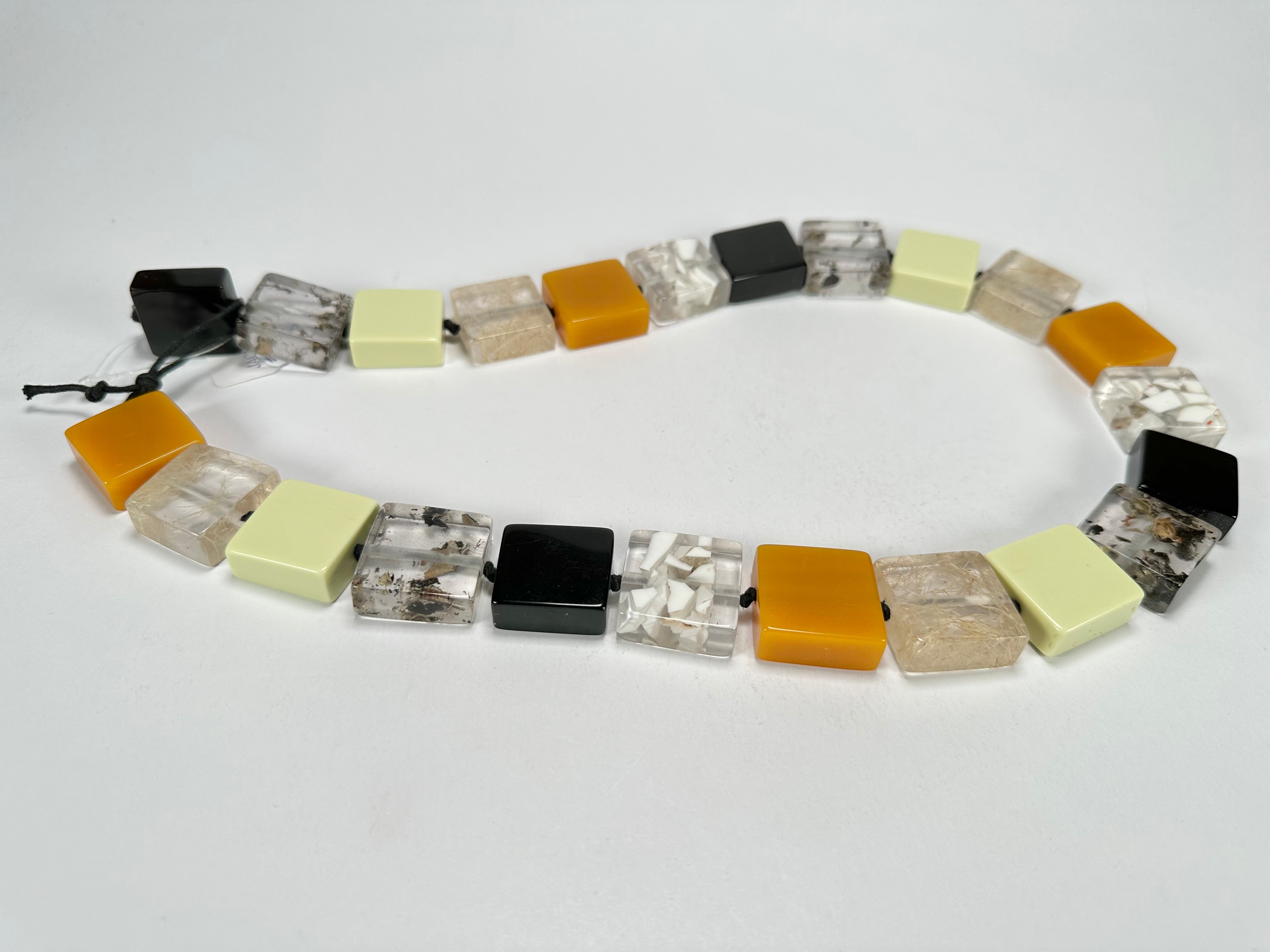 Jackie Brazil "Gala" Seasons Mix Half Rectangles 65cm Necklace ( N0789 )
