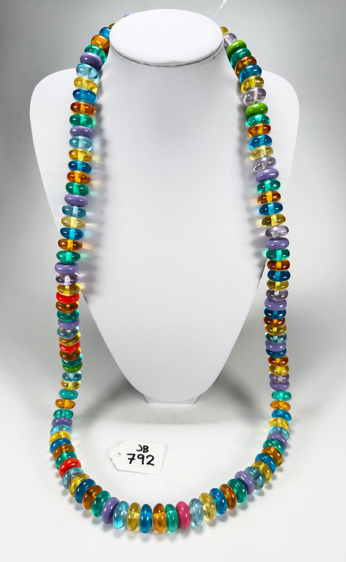 Jackie Brazil "Bela" Transparent Summer Mix Resin Mini Wheels 110cm Necklace ( N0048 )