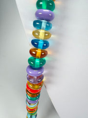 Jackie Brazil "Bela" Transparent Summer Mix Resin Mini Wheels 110cm Necklace ( N0048 )