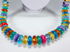 Jackie Brazil "Bela" Transparent Summer Mix Resin Mini Wheels 110cm Necklace ( N0048 )