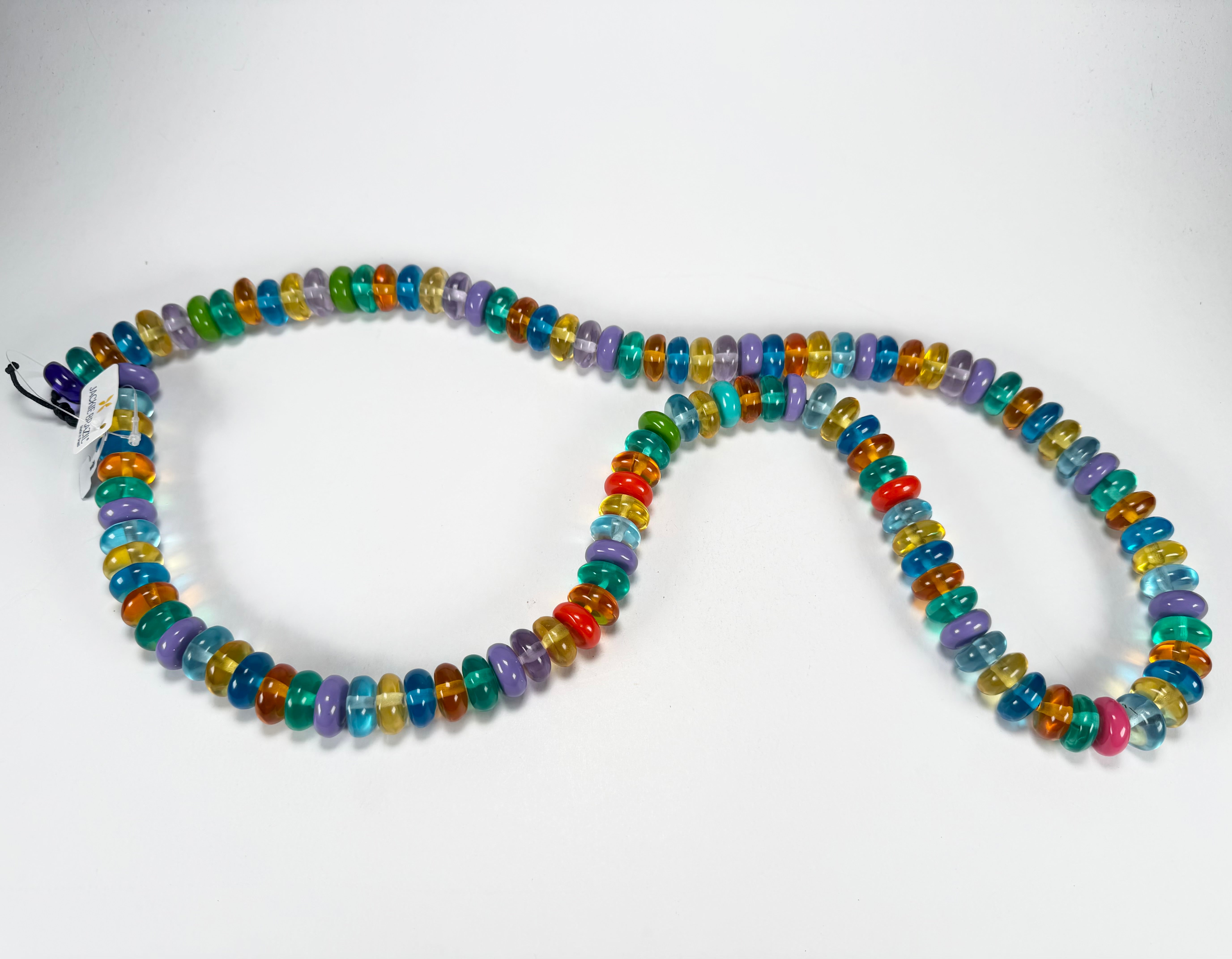 Jackie Brazil "Bela" Transparent Summer Mix Resin Mini Wheels 110cm Necklace ( N0048 )